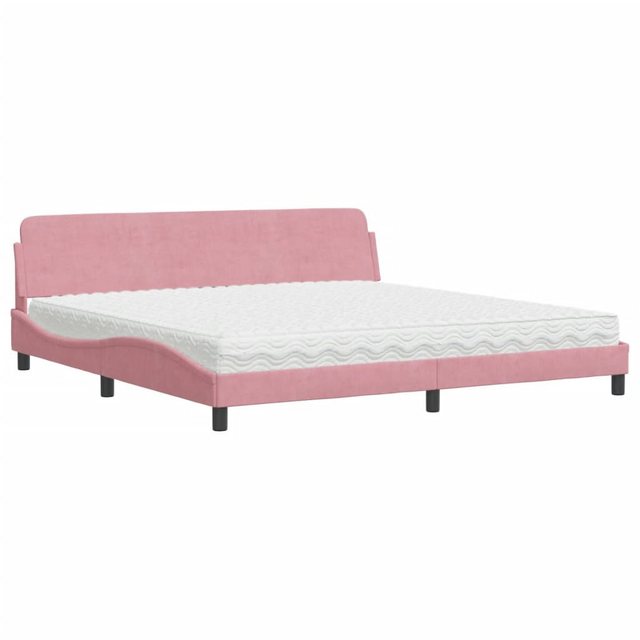 vidaXL Bett Bett mit Matratze Rosa 200x200 cm Samt günstig online kaufen