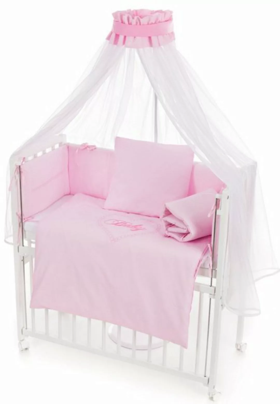 Babyhafen Beistellbett Babybett Komplettbett BABYHERZ mit Deko-Schleifen in günstig online kaufen