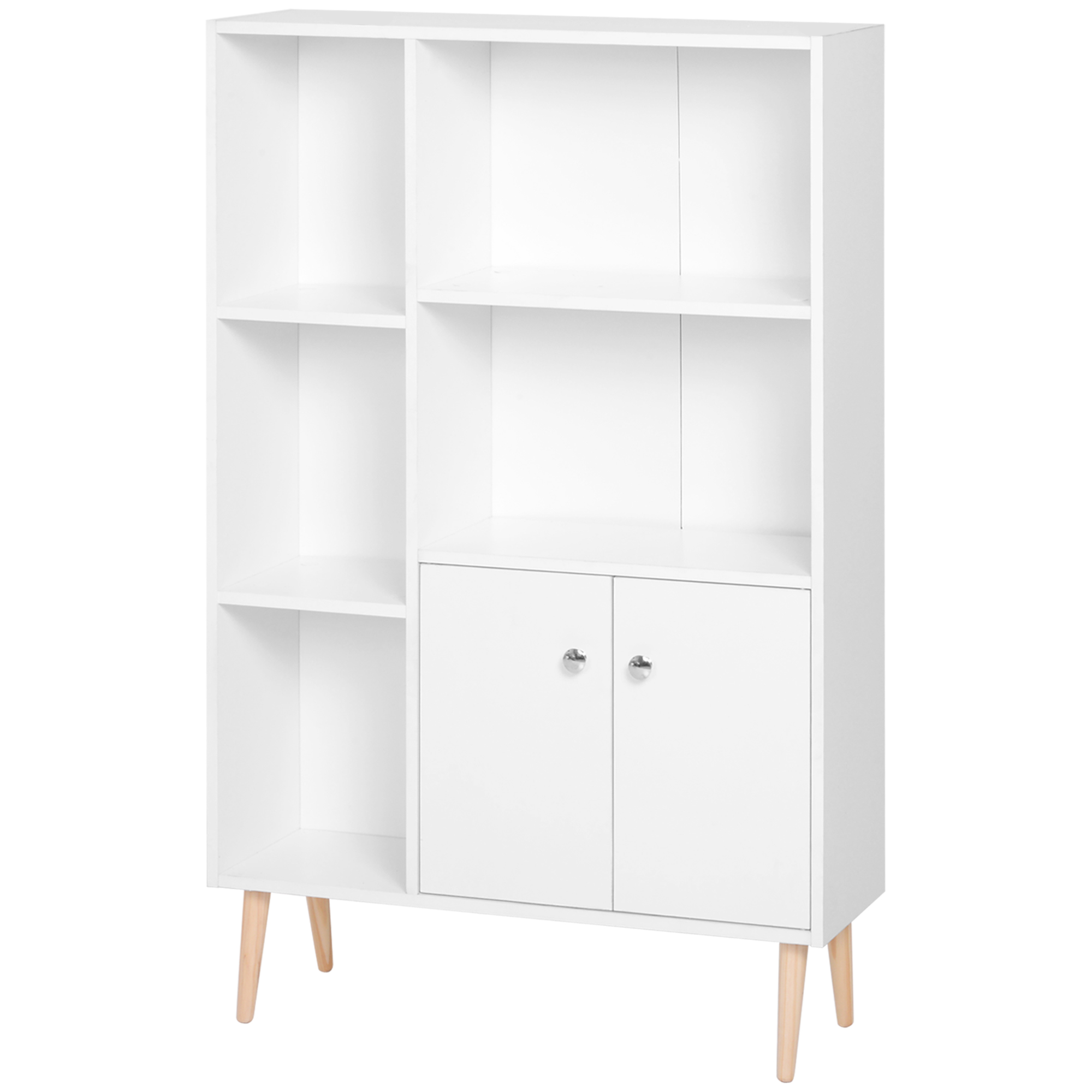 HOMCOM Skandinavisches Bücherregal mit Abmessungen 80L x 23,5B x 123H cm, 5 günstig online kaufen