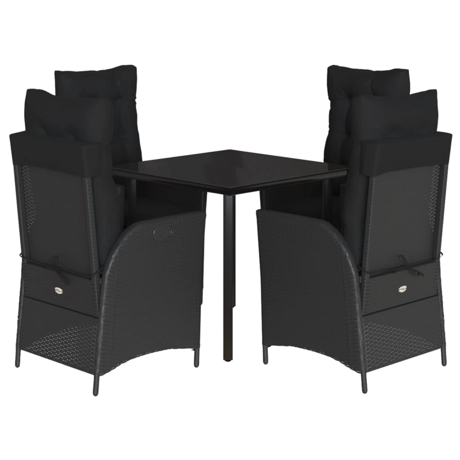 vidaXL 5-Tlg Garten-Essgruppe mit Kissen Schwarz Poly Rattan 3213400 günstig online kaufen