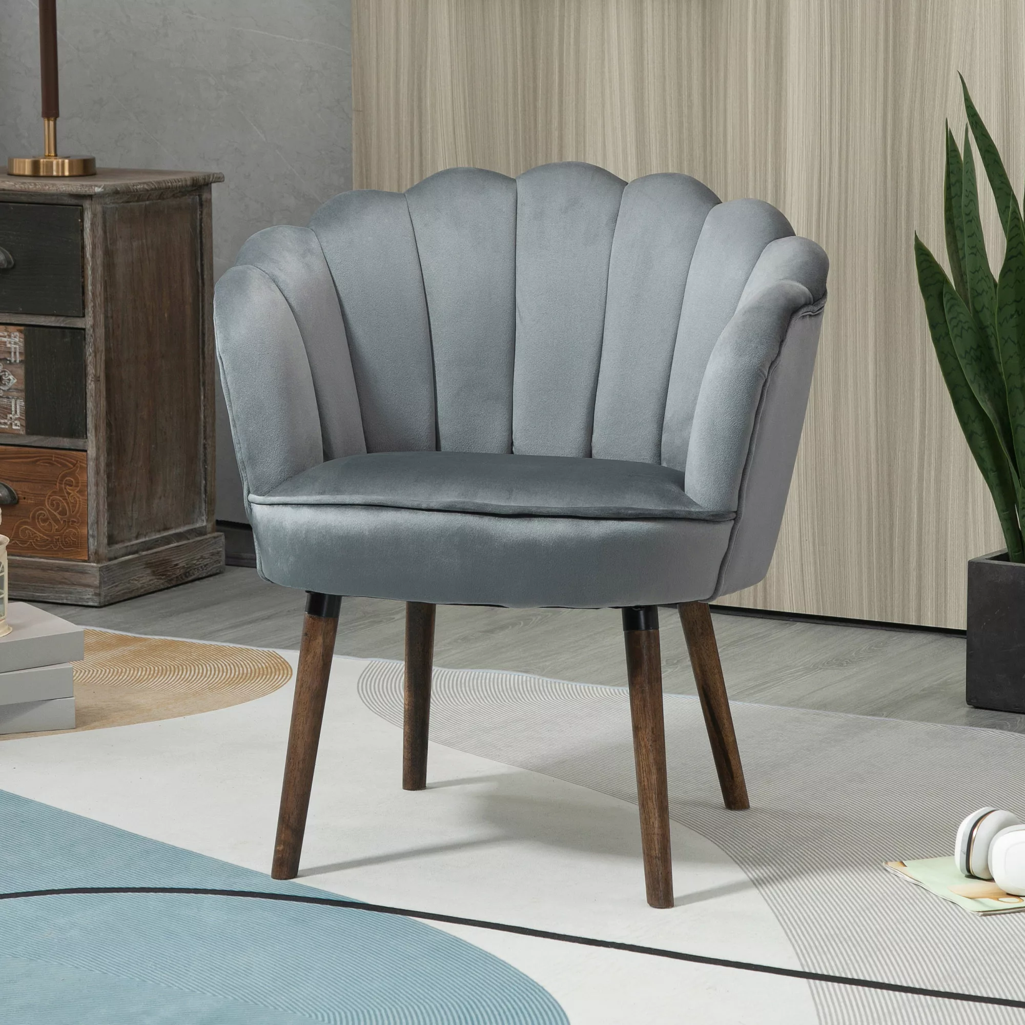 HOMCOM Esszimmerstuhl Küchenstuhl Sessel mit Rückenlehne Wohnzimmerstuhl Po günstig online kaufen