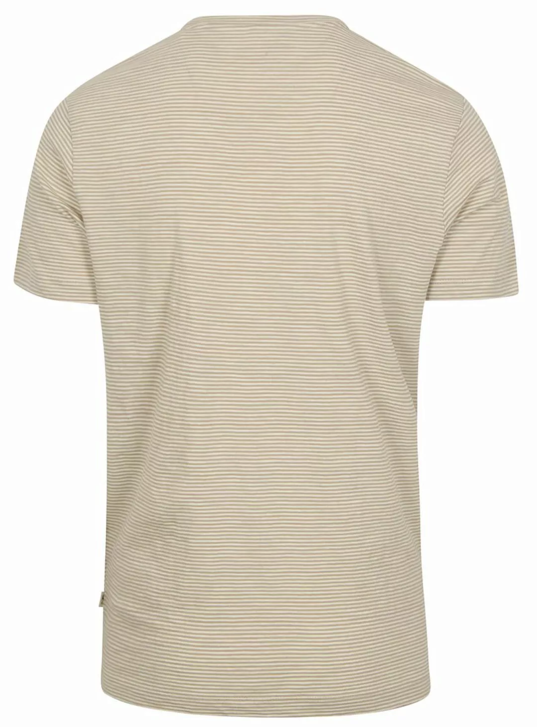 KnowledgeCotton Apparel T-shirt Streifen Beige - Größe M günstig online kaufen