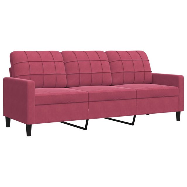 vidaXL Sofa Sofa/ 2-Sitzer/ 3-Sitzer Samt, 180 cm, Rot günstig online kaufen