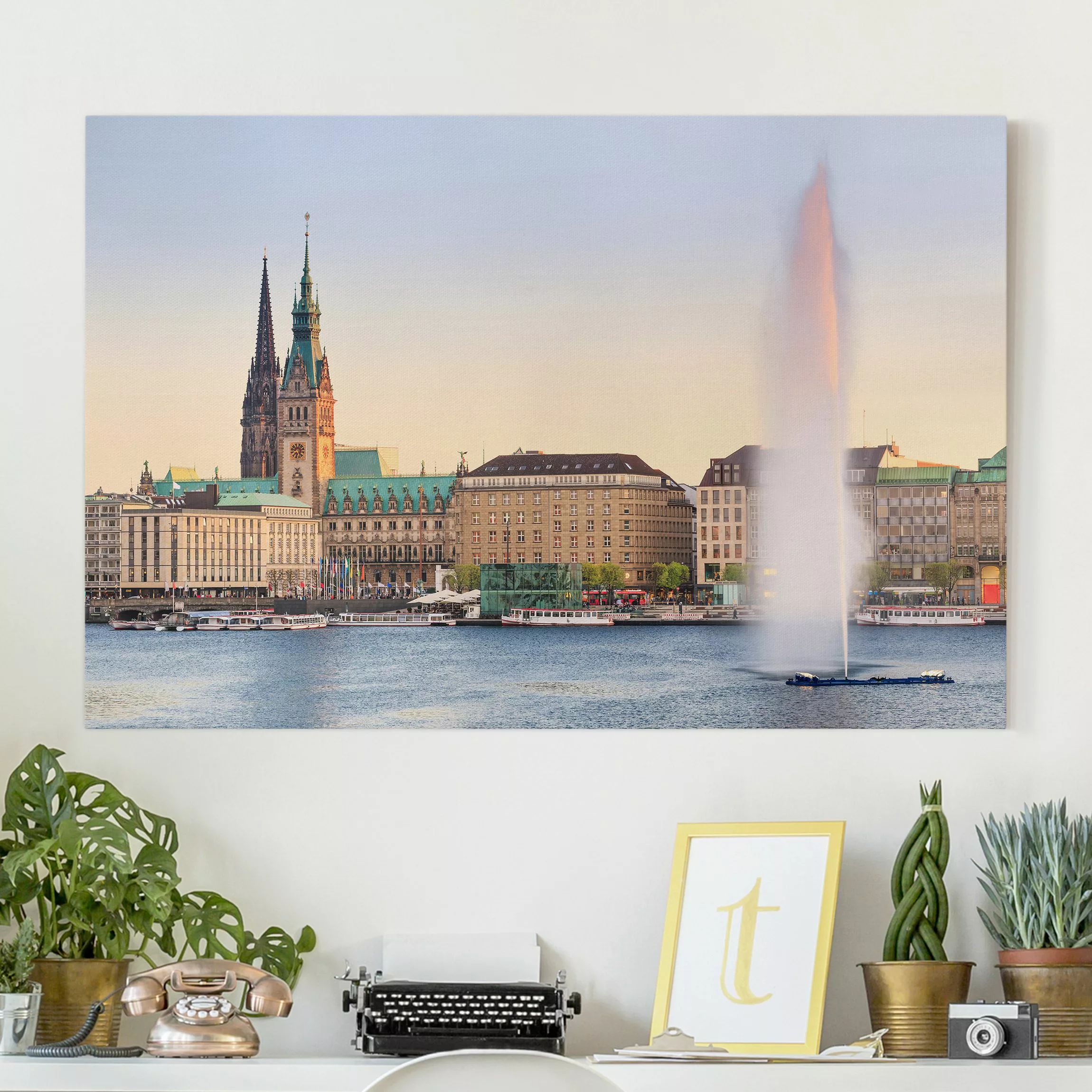 Leinwandbild Hamburg - Querformat Hamburger Alster günstig online kaufen