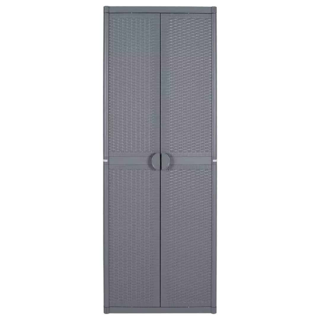 Vidaxl Gartenschrank Grau 65x45x172 Cm Pp Rattan günstig online kaufen