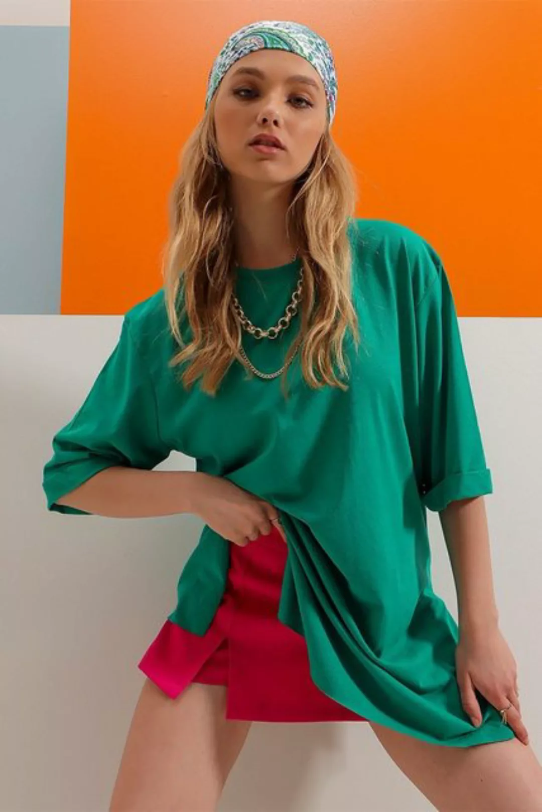 Jumeon T-Shirt ALCBLV, Grün, Größe s damen, 100% BAUMWOLLE günstig online kaufen