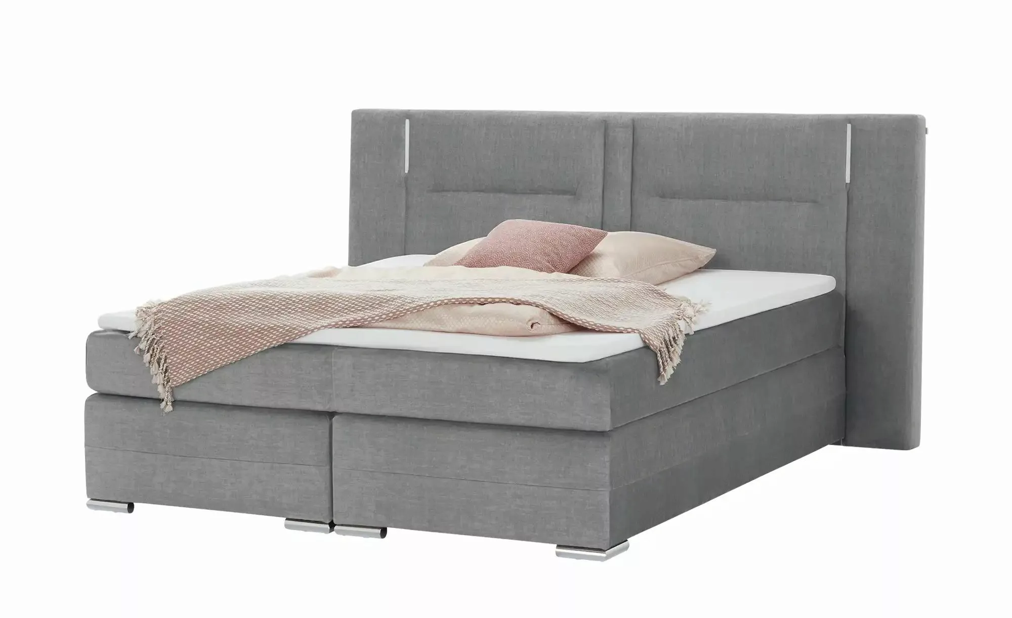 uno Boxspringbett  Aston ¦ grau ¦ Maße (cm): B: 193 H: 120 Betten > Einzelb günstig online kaufen