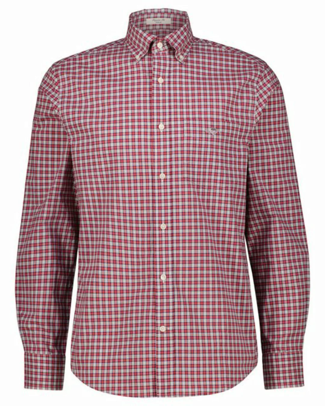 Gant Langarmhemd Herren Hemd POPLIN MICROCHECK Regular Fit (1-tlg) günstig online kaufen