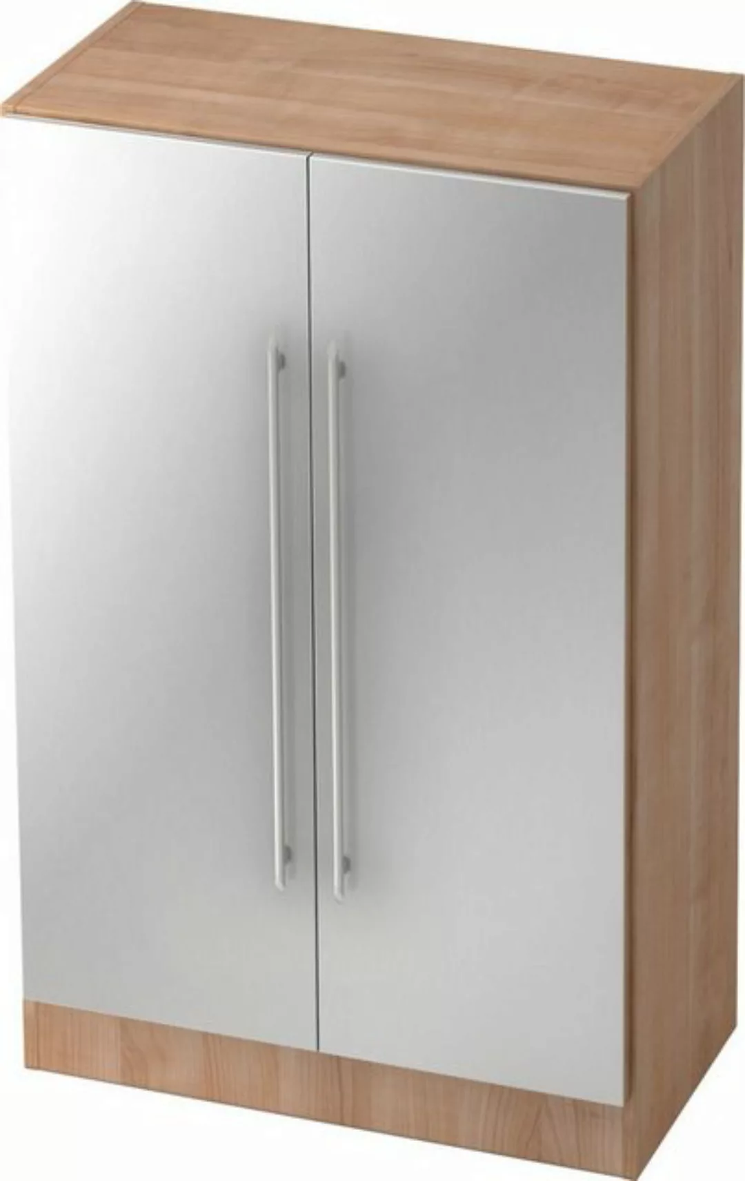 Aktenschrank Schrank Solid 3OH BxTxH 80x42x127cm Griff RE Nussbaum/Silber günstig online kaufen