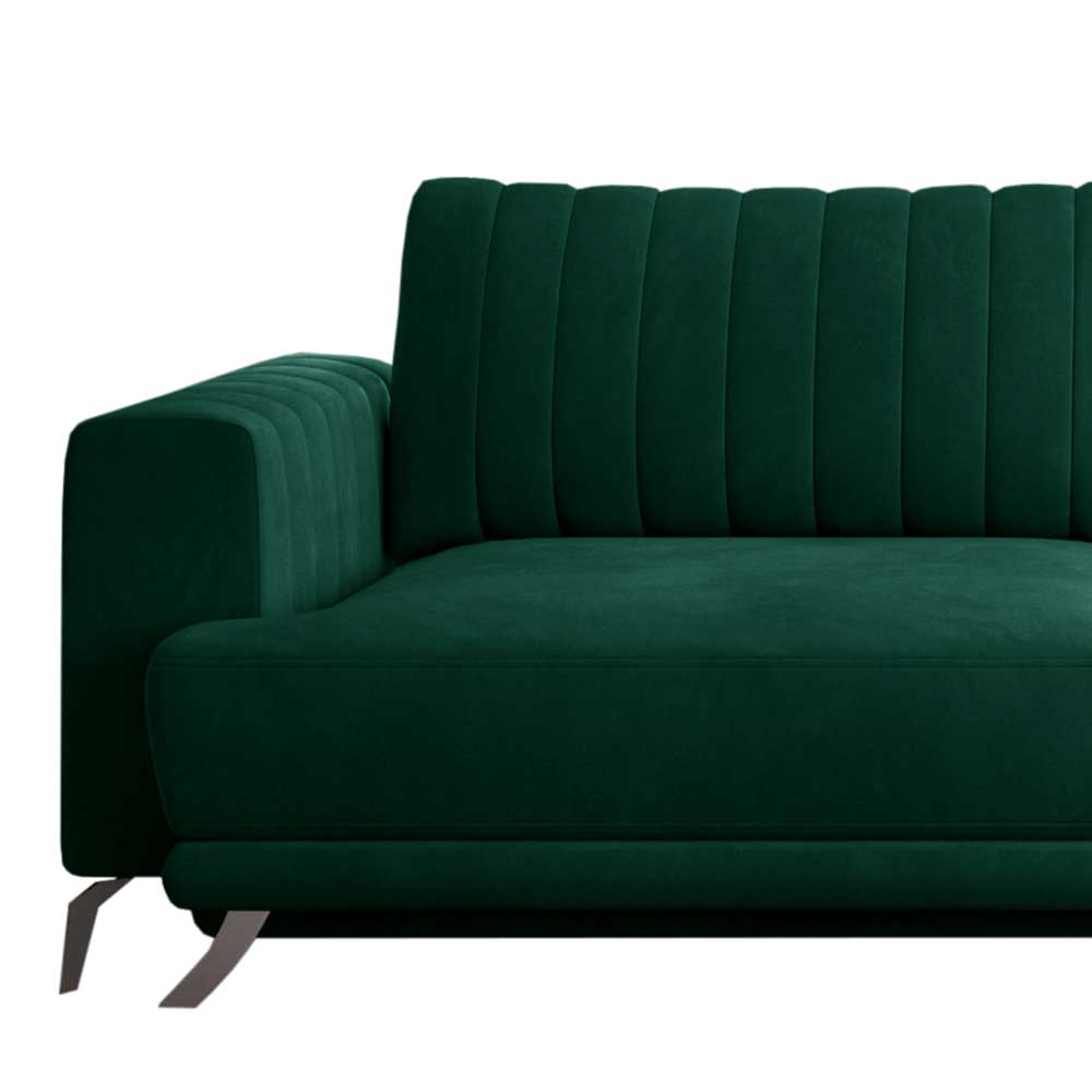 Sofa Couch in Dunkelgrün aus Velours günstig online kaufen