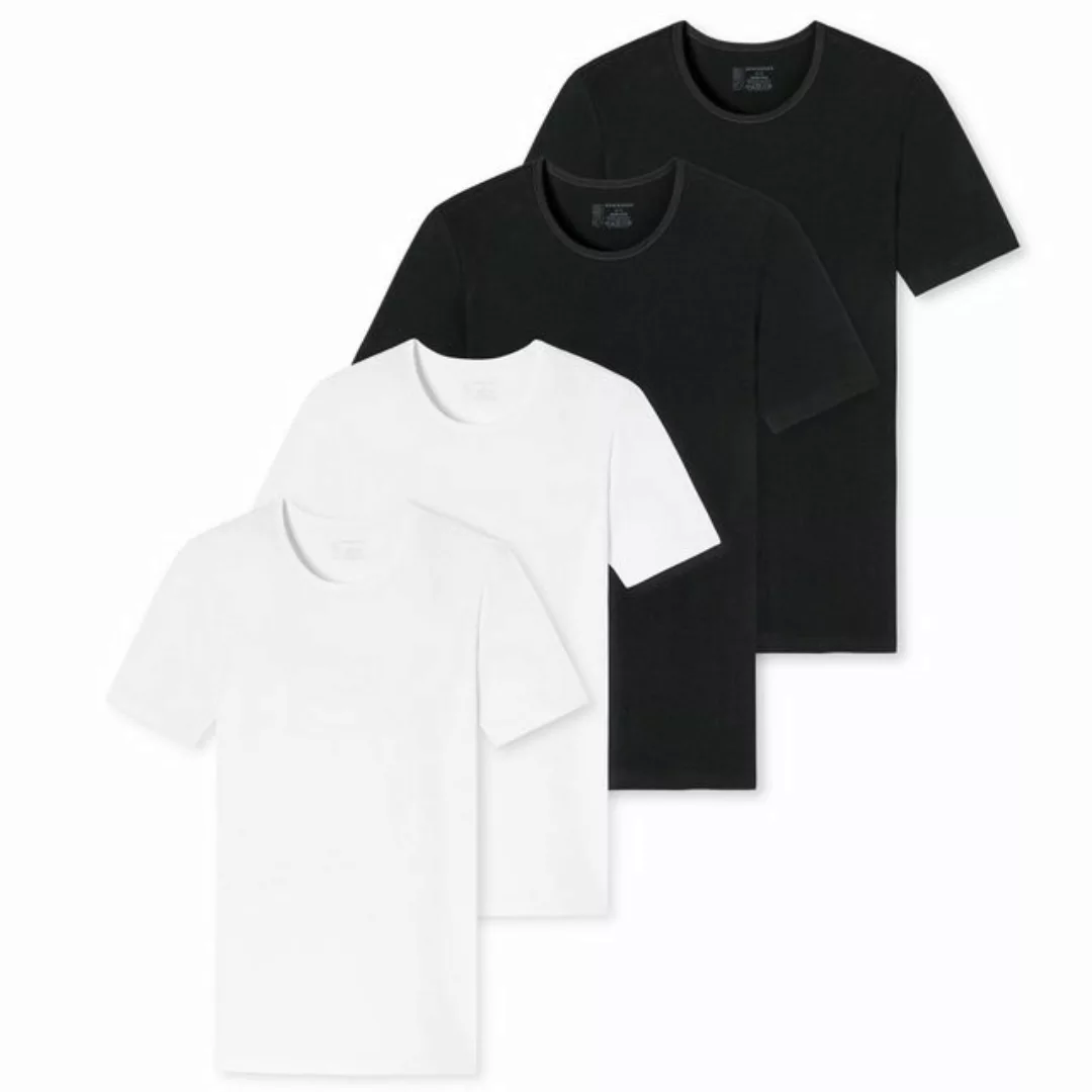 Schiesser T-Shirt 95/5 Organic Cotton (4-tlg) Rundhalsausschnitt, kurzarm günstig online kaufen