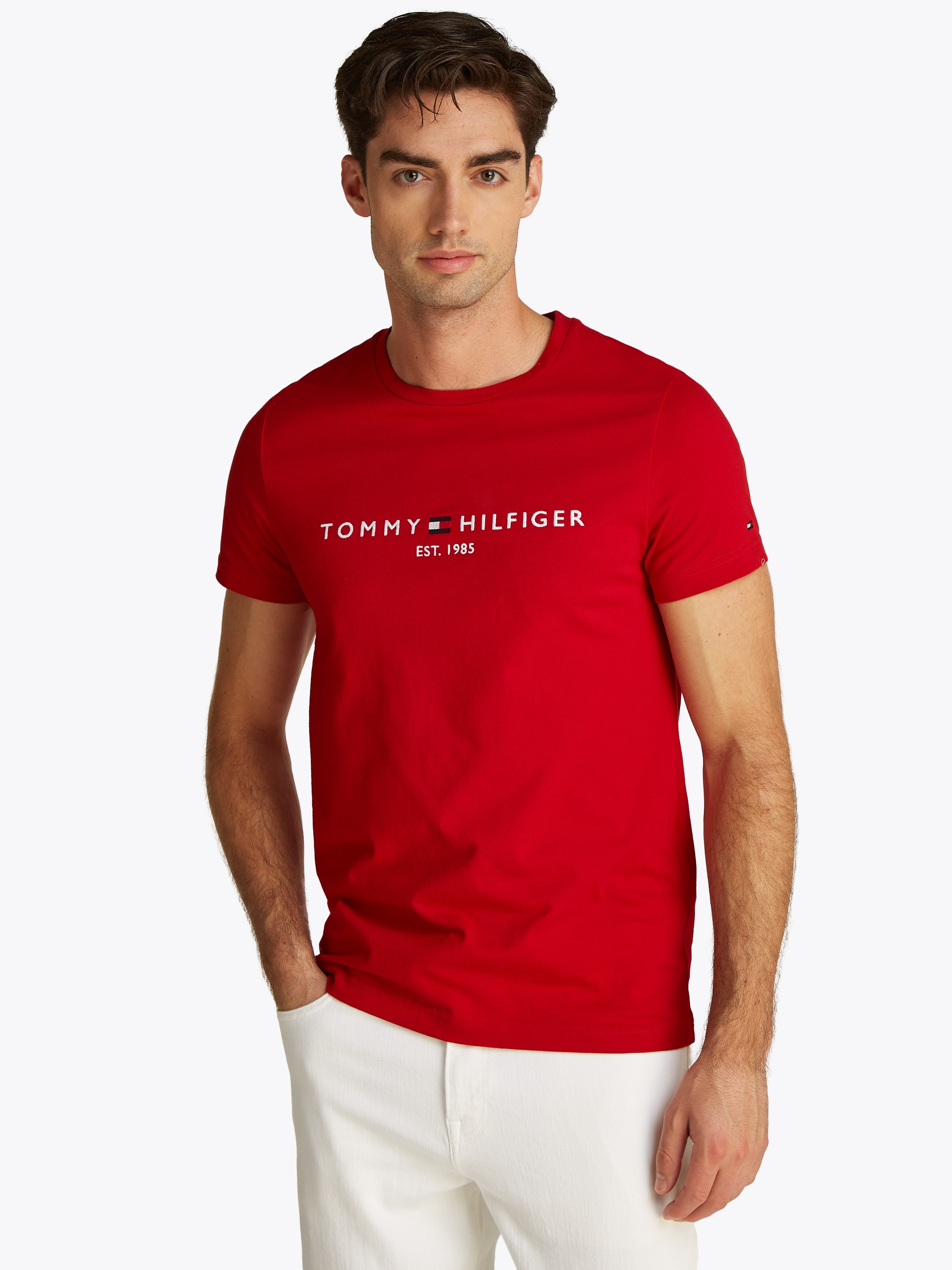 Tommy Hilfiger T-Shirt "TOMMY LOGO TEE", aus reiner Baumwolle günstig online kaufen
