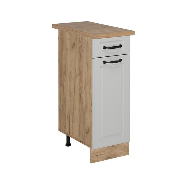 Vicco Unterschrank R-Line, Weiß Landhaus/Goldkraft Eiche, 30 cm, AP Eiche günstig online kaufen