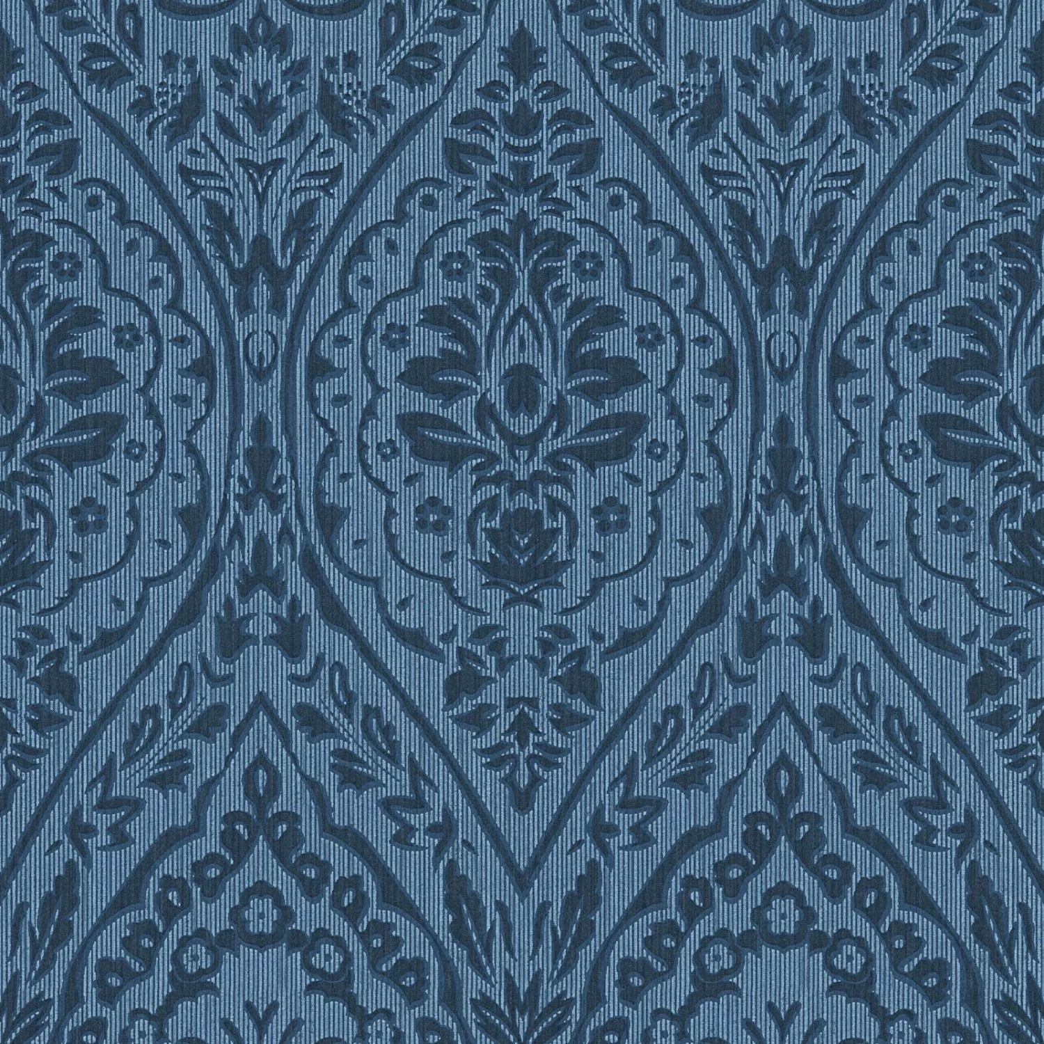 Bricoflor Ornament Tapete Blau Elegante Vlies Textiltapete mit Barock Muste günstig online kaufen