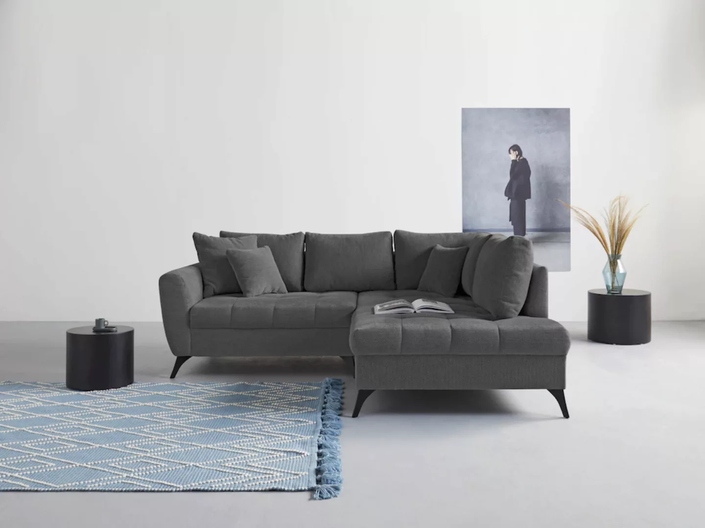 INOSIGN Ecksofa "Lörby L-Form", auch mit Aqua clean-Bezug, feine Steppung i günstig online kaufen