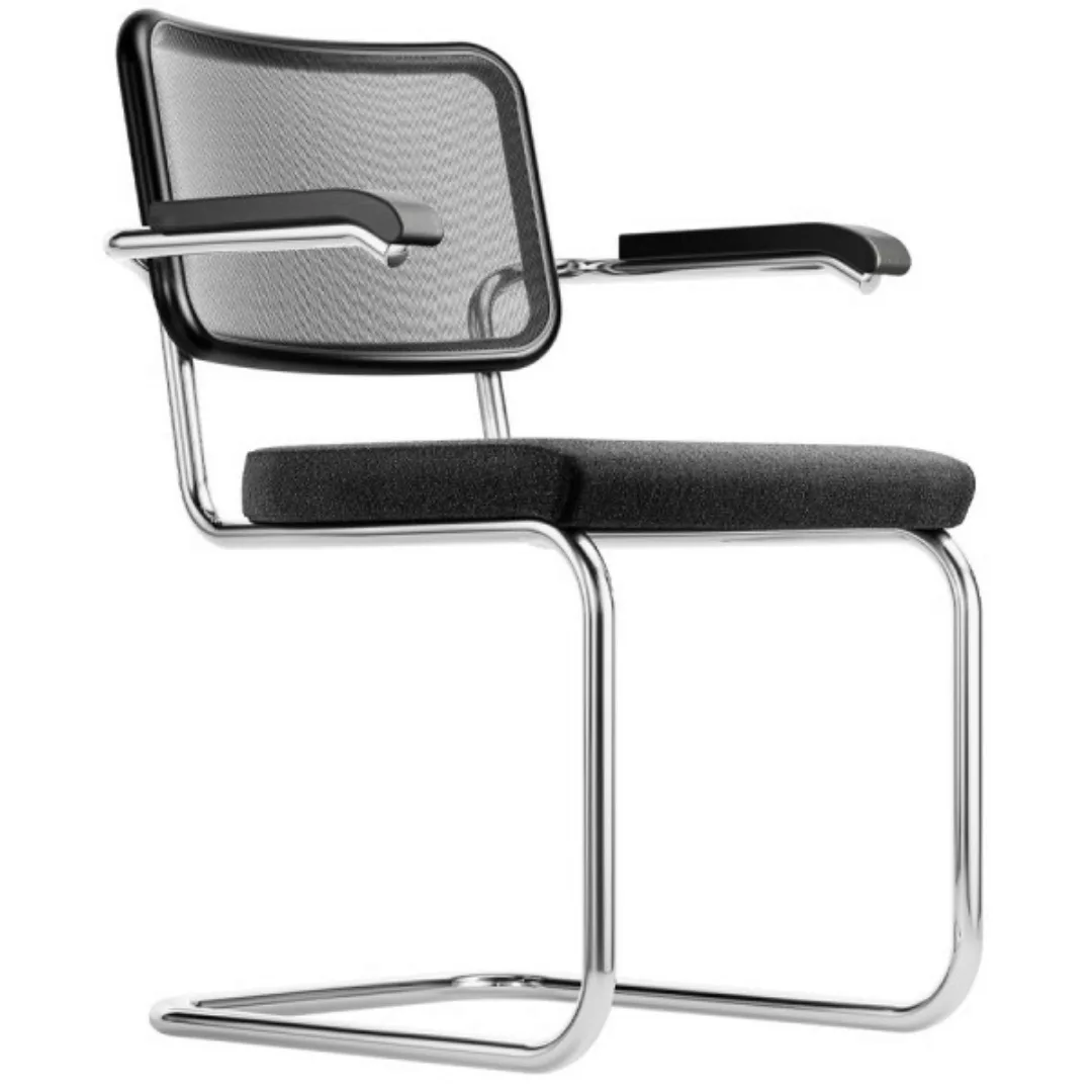 THONET S 64 SPVN | Buche schwarz gebeizt | Netzrücken | Sitz vollgepolstert günstig online kaufen