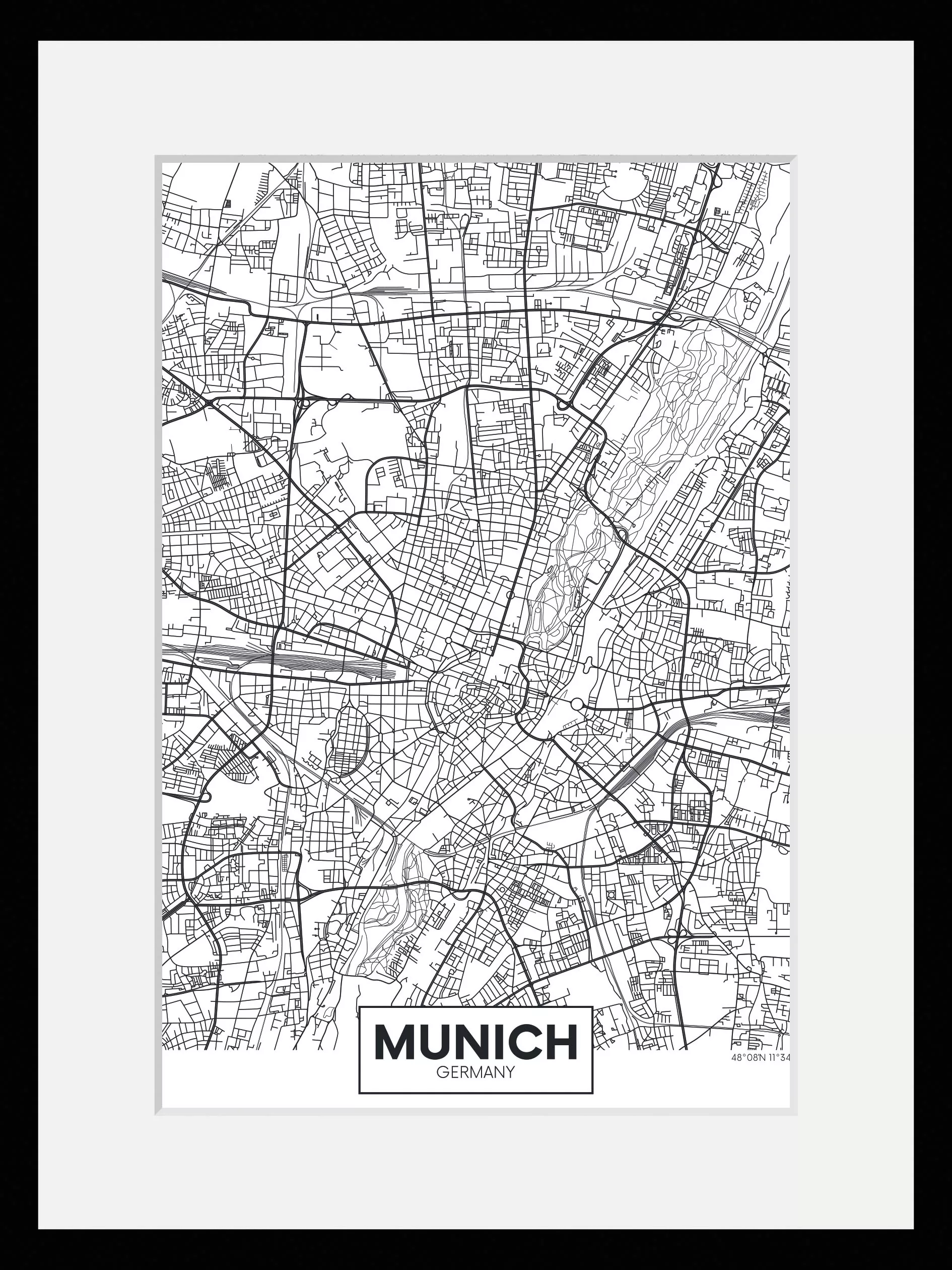 queence Bild "Munich Stadtkarte", Städte, (1 St.) günstig online kaufen