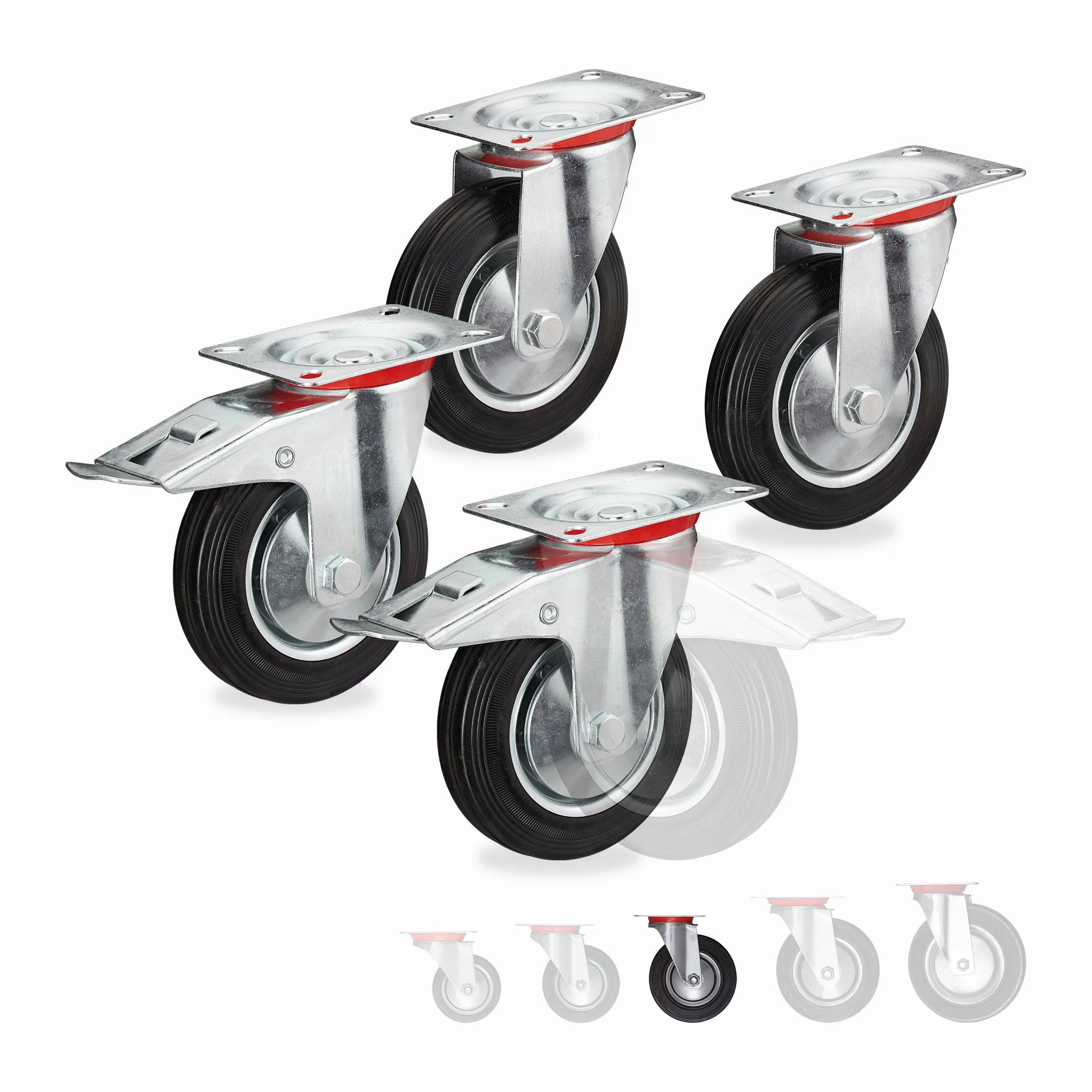 relaxdays Schwerlastregal Schwerlastrollen 4er Set, 125 günstig online kaufen