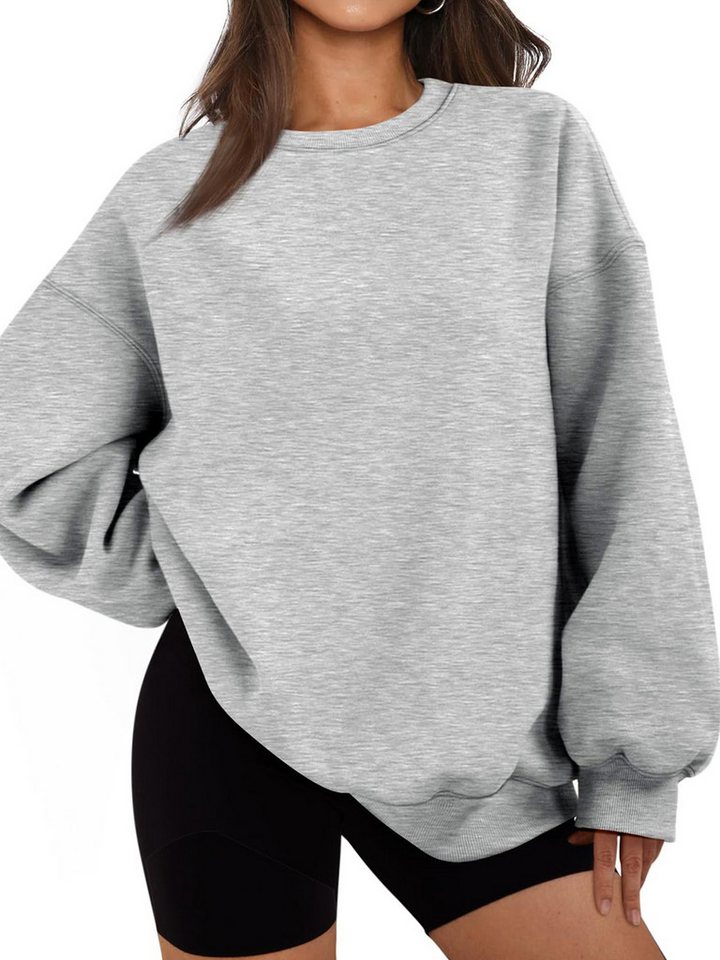 PYL Sweatshirt Damen Casual Wintermode Sweatshirt Rundhalspullover mit Flee günstig online kaufen