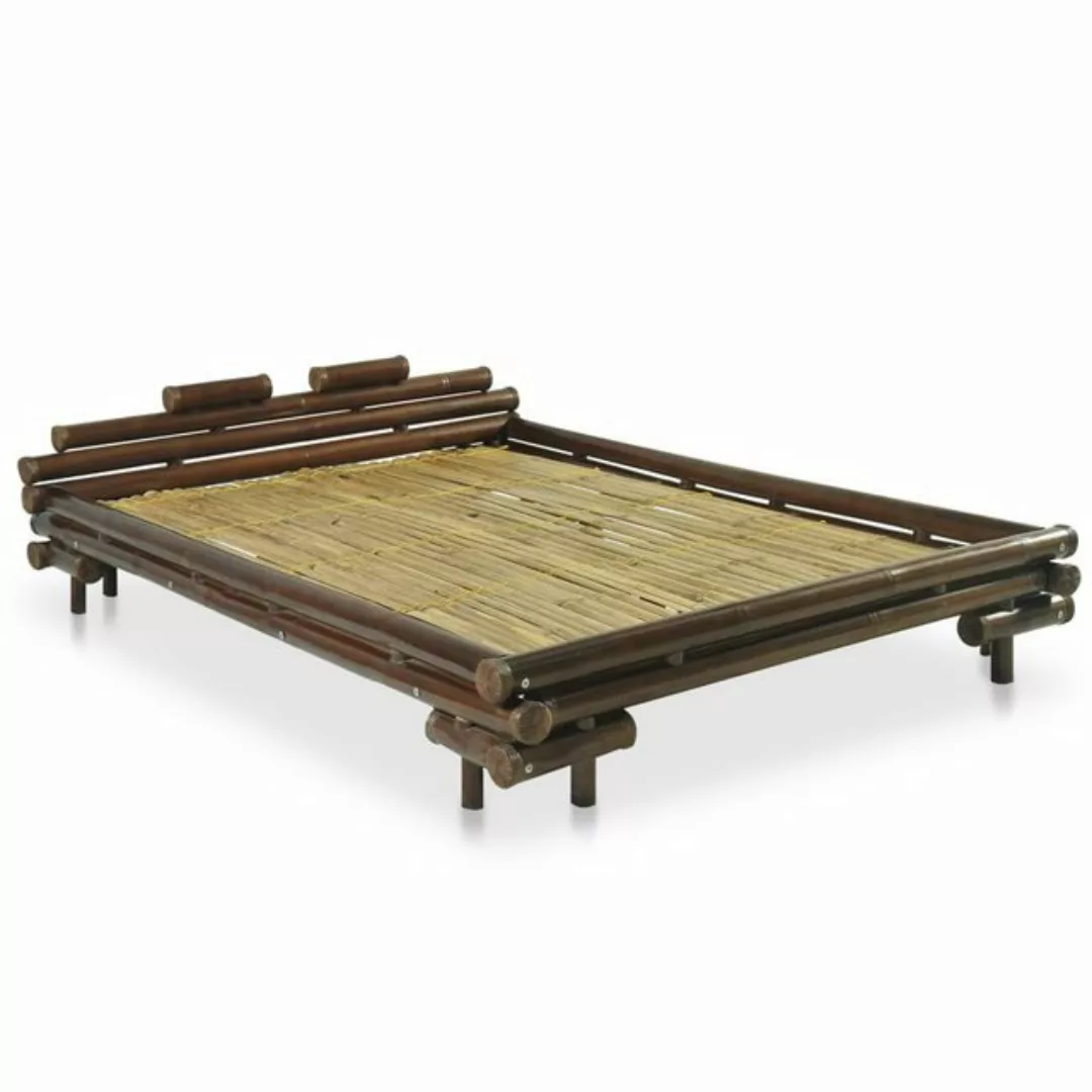 furnicato Bett Bettgestell Dunkelbraun Bambus 140×200 cm günstig online kaufen