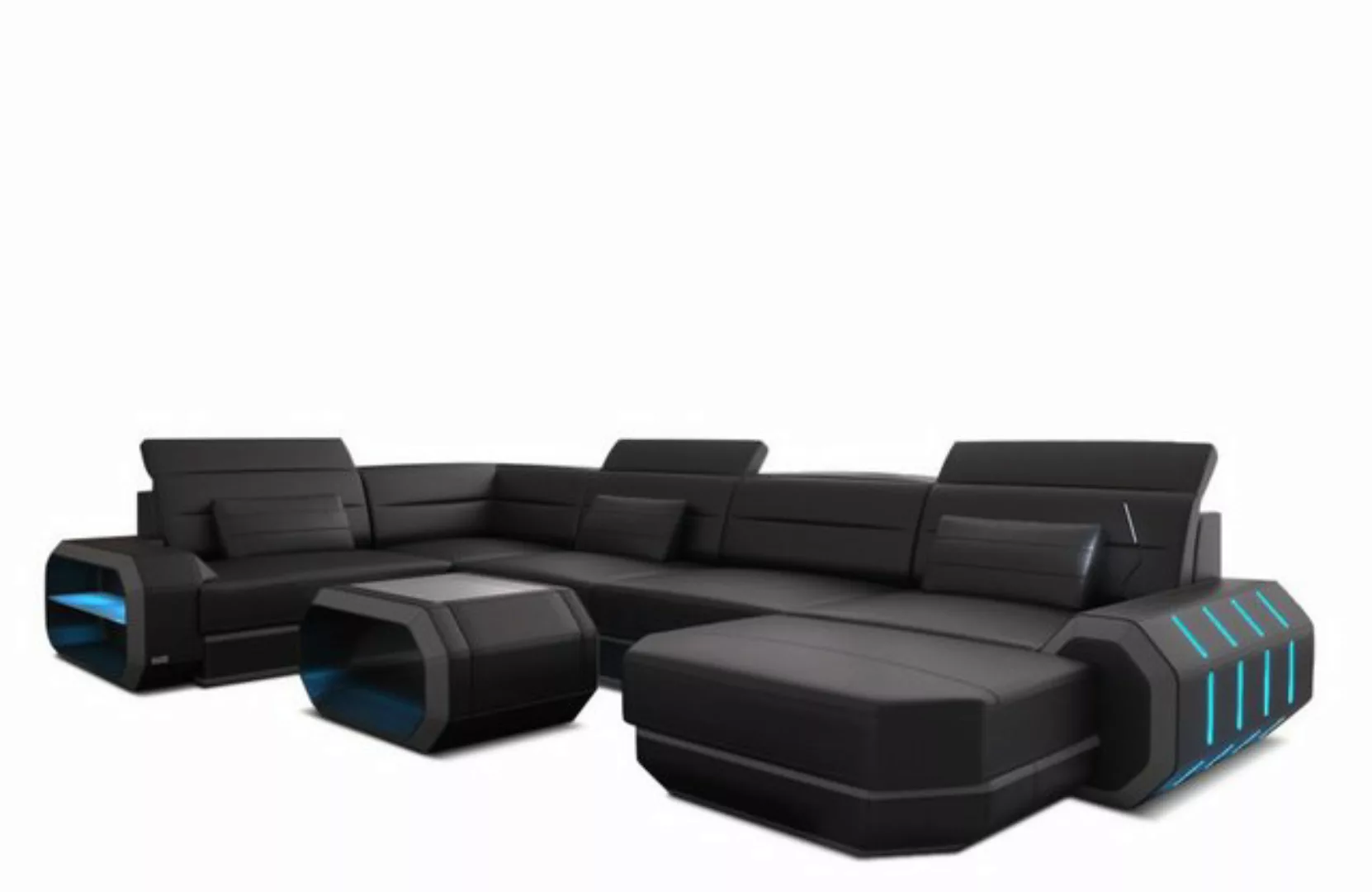 Sofa Dreams Wohnlandschaft Sofa Ledercouch Leder Roma U Form Ledersofa, Cou günstig online kaufen