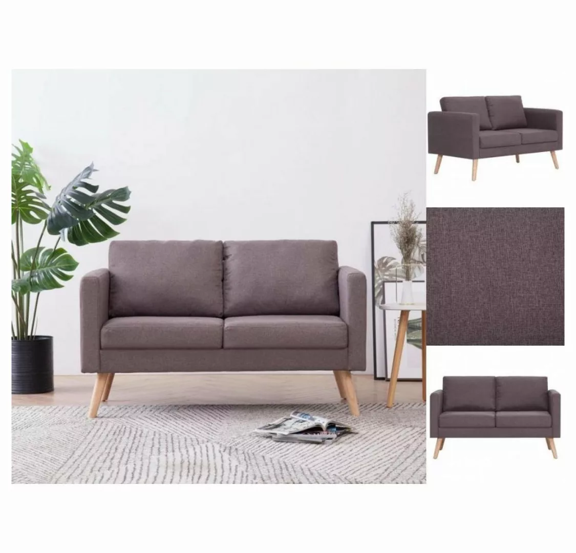 vidaXL Sofa 2-Sitzer-Sofa Stoff Taupe Couch günstig online kaufen