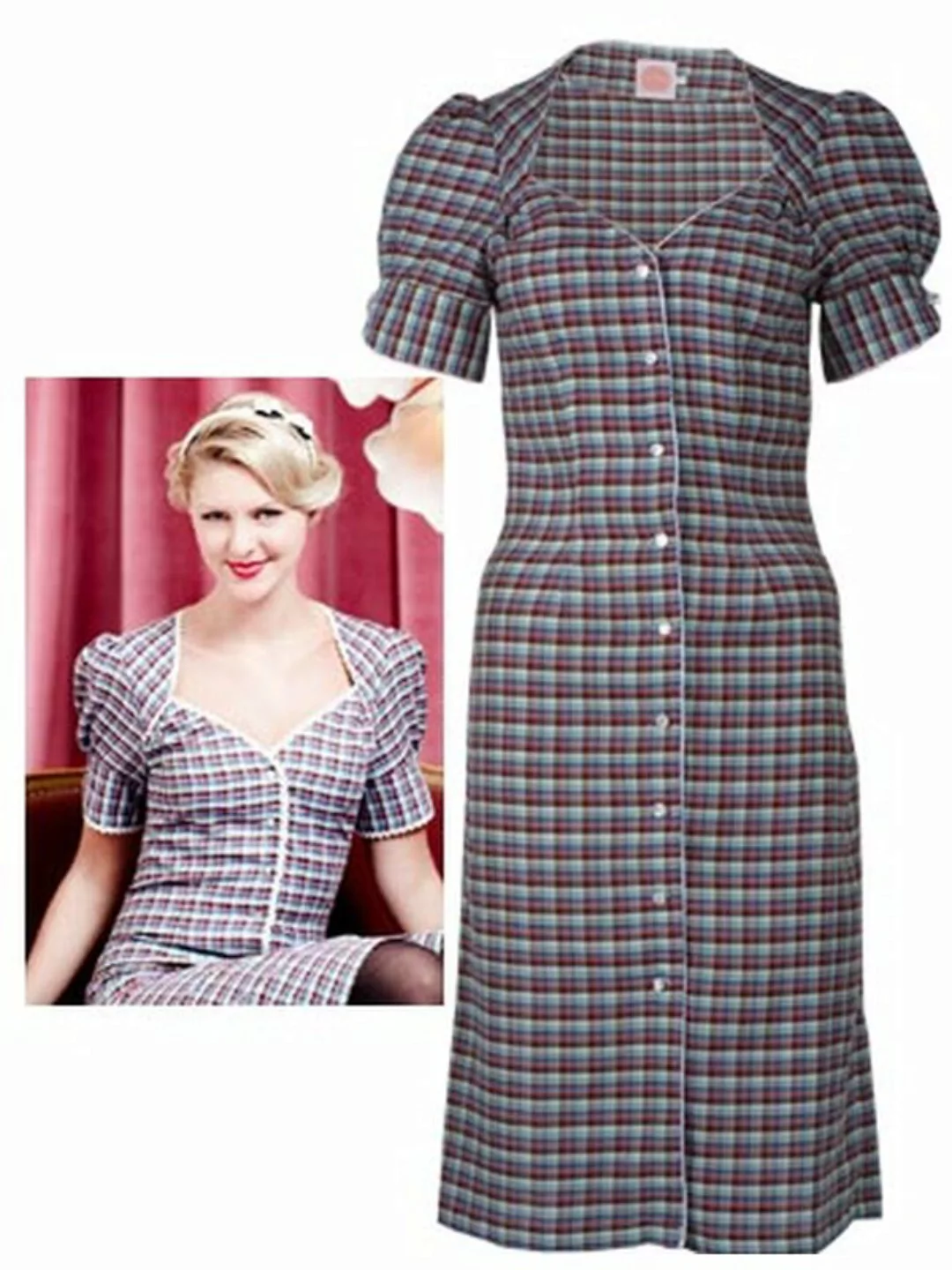 40s dress checked günstig online kaufen