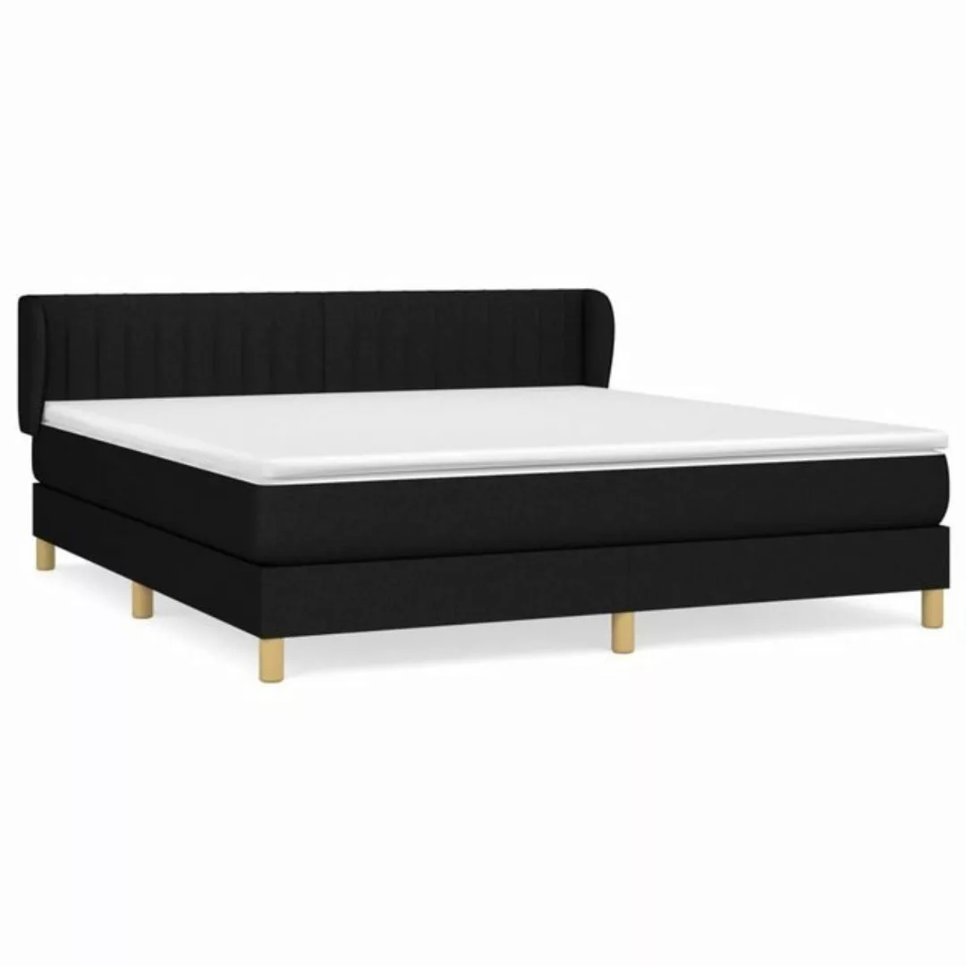 furnicato Bett Boxspringbett mit Matratze Schwarz 180x200 cm Stoff günstig online kaufen