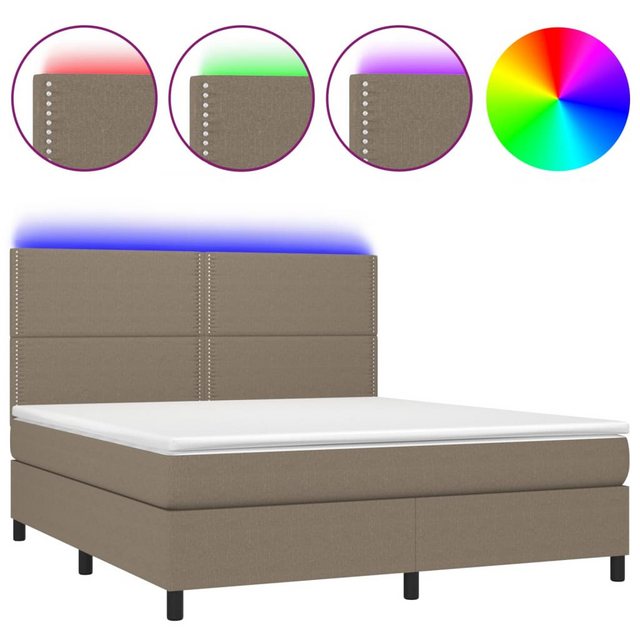 vidaXL Boxspringbett Bett Boxspringbett mit Matratze & LED Stoff (160 x 200 günstig online kaufen