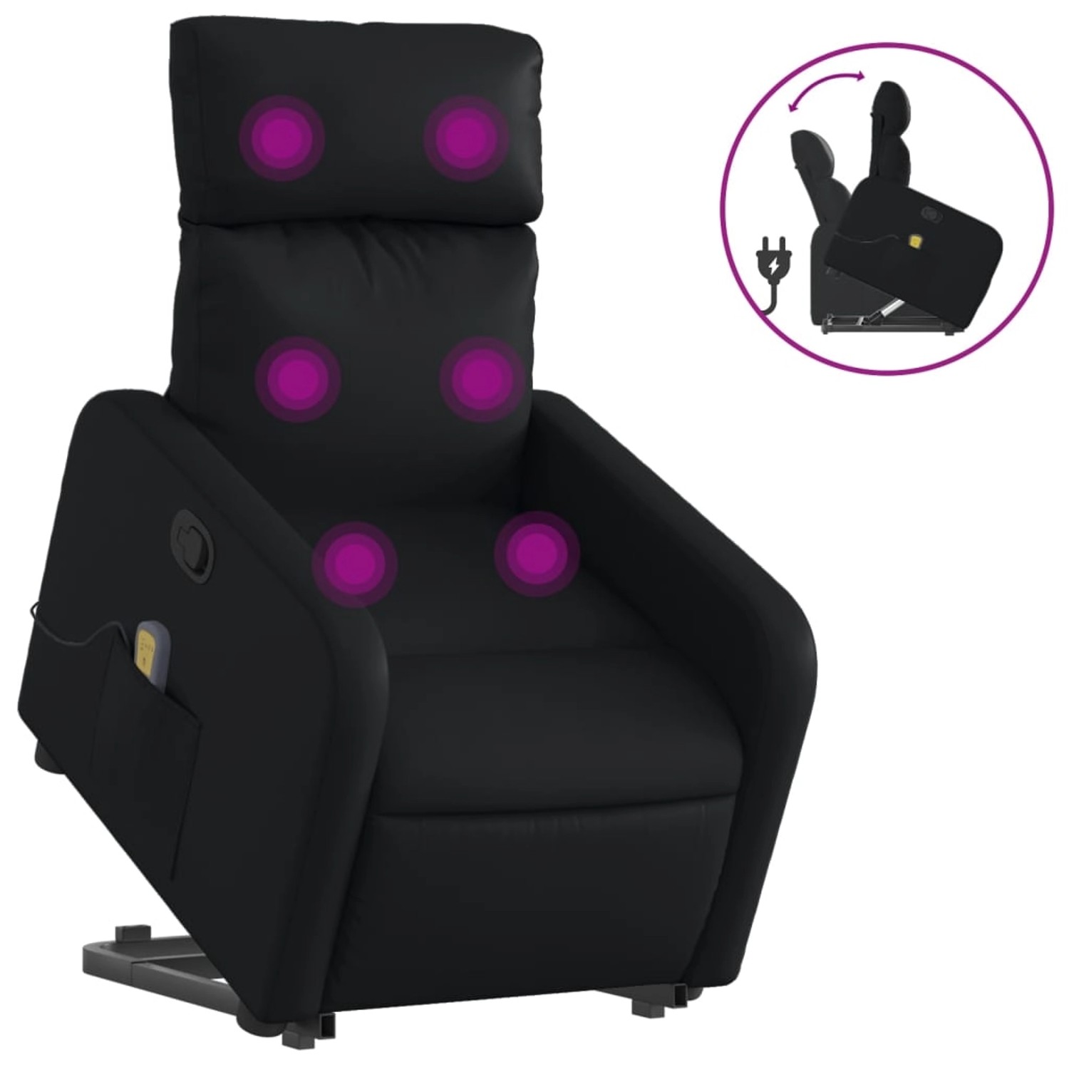 vidaXL Massagesessel mit Aufstehhilfe Schwarz Kunstleder Modell 14 günstig online kaufen