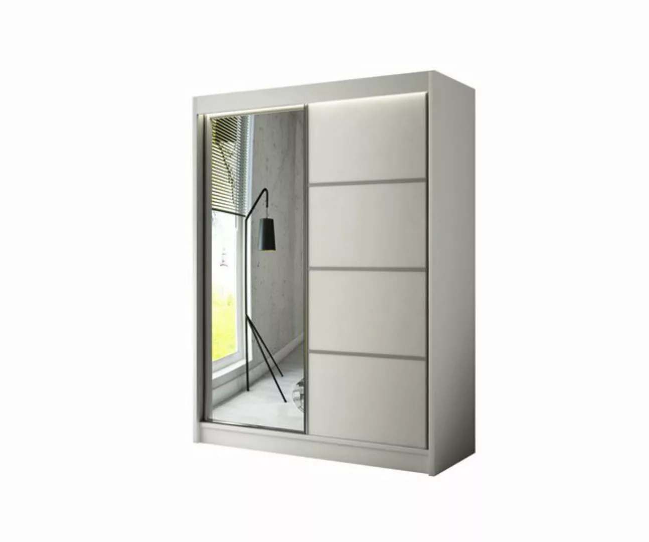 ALTDECOR Schiebetürenschrank PAOKI (Kleiderschrank Aluminium-Leisten, Spieg günstig online kaufen