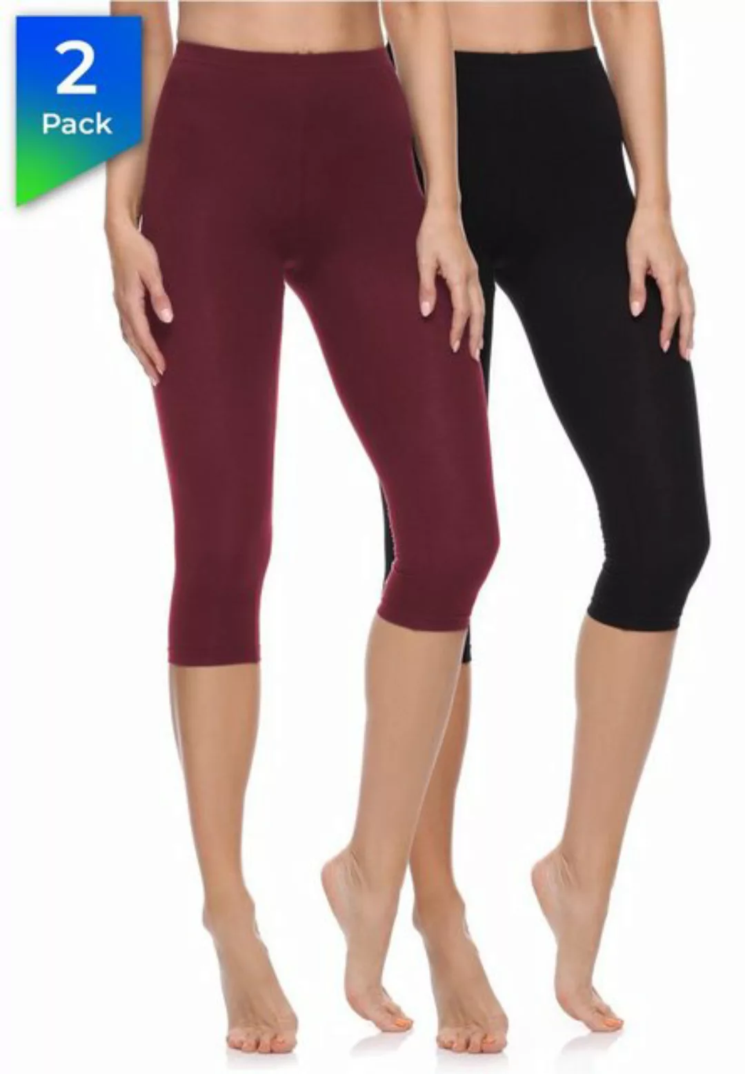 Merry Style Leggings Caprihose Damen 3/4 Hosen MS10-199 (2-tlg) aus Baumwol günstig online kaufen