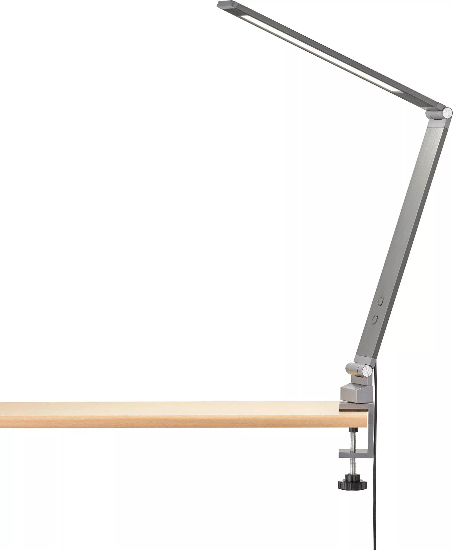 Fischer & Honsel LED-Klemmleuchte Geri Aluminiumfarben/Weiß 38 cm günstig online kaufen