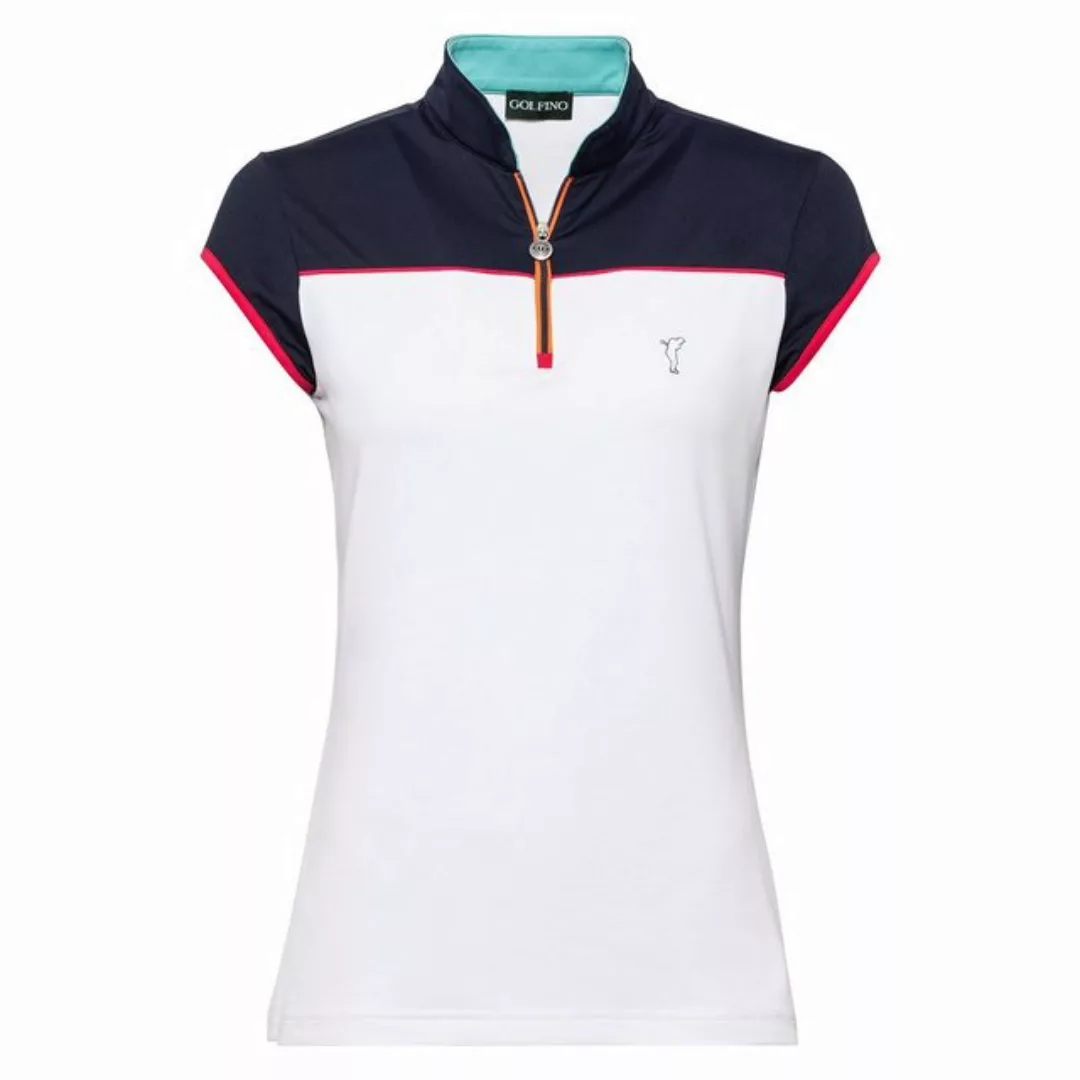 GOLFINO Poloshirt Golfino Vibrant Shot Cap Sleeve Layer Optic White günstig online kaufen