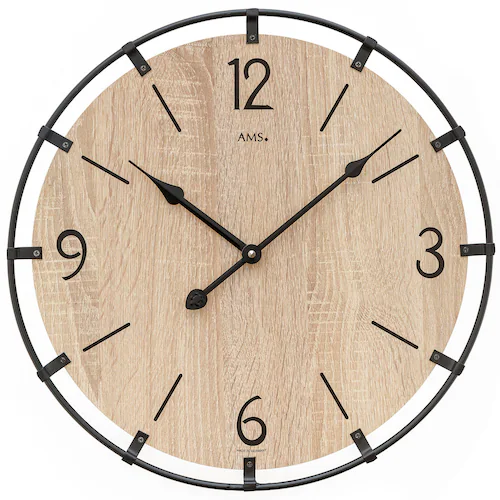 AMS Wanduhr »W9616SO«, Exklusiv,Quarzuhr,Holz,Wohnzimmer,Esszimmer,Made in günstig online kaufen