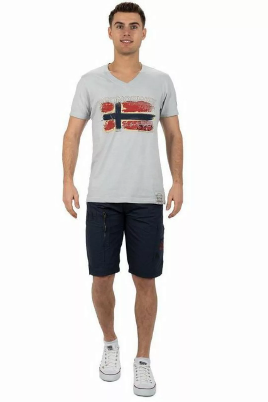 Geo Norway T-Shirt Casual Kurzarm Shirt bajoasis Men Light Grey L im Used L günstig online kaufen