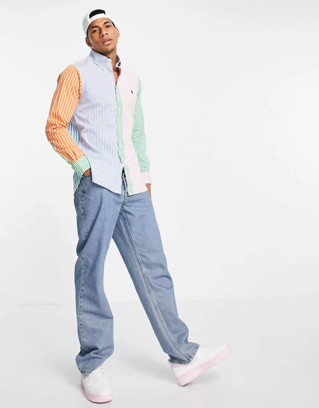 Polo Ralph Lauren – Witzig gestreiftes Oxfordhemd in Bunt mit Button-down-K günstig online kaufen