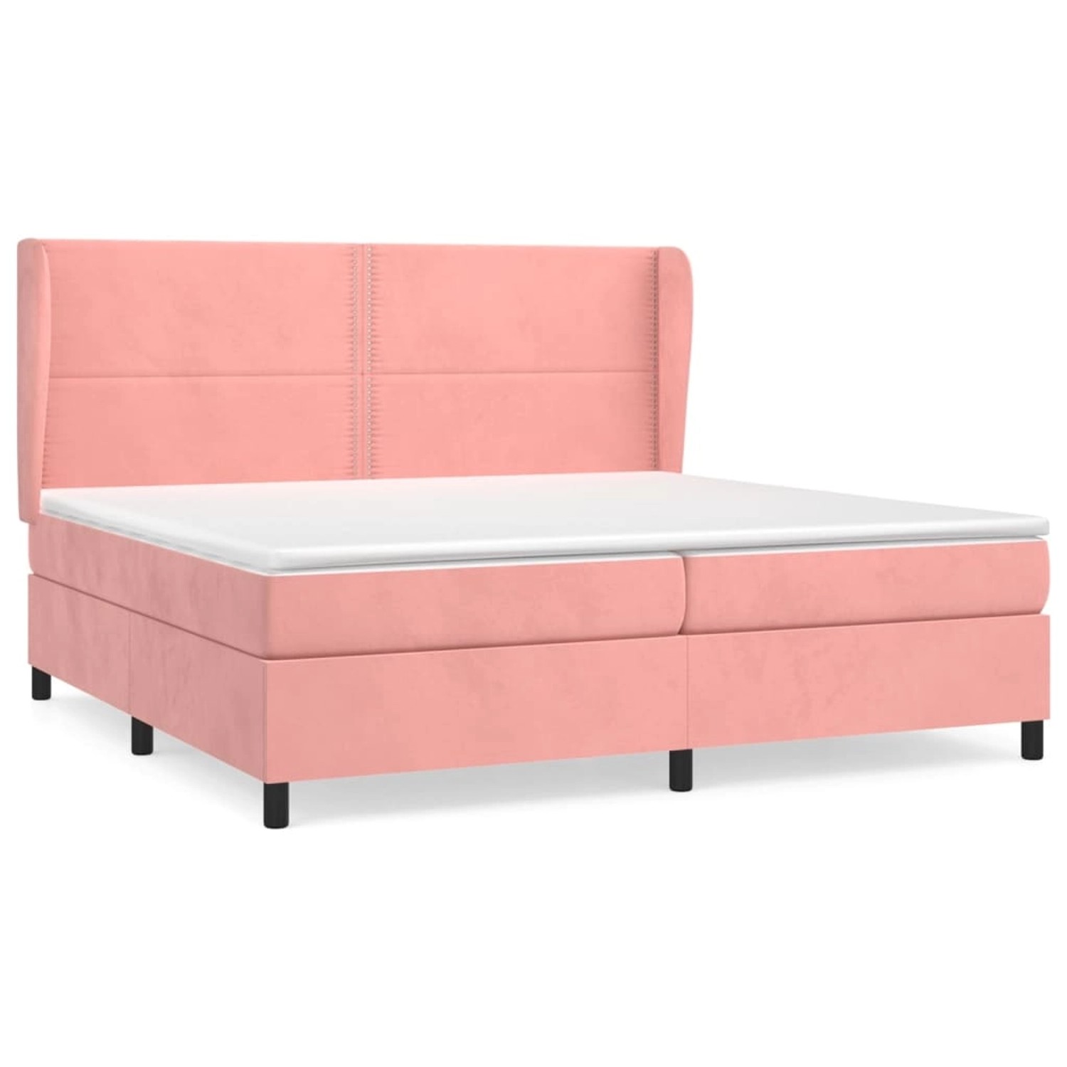 vidaXL Boxspringbett Boxspringbett mit Matratze Rosa 200x200 cm Samt Bett B günstig online kaufen