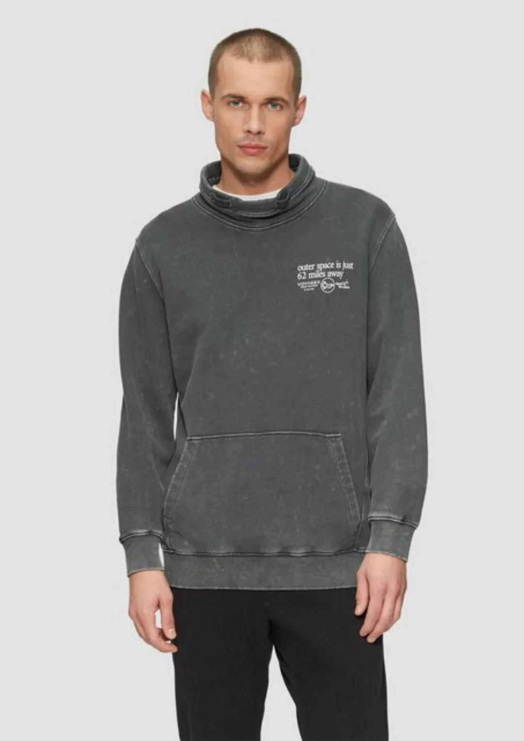 s.Oliver Sweatshirt Strukturiertes Sweatshirt mit Stehkragen Garment Dye günstig online kaufen