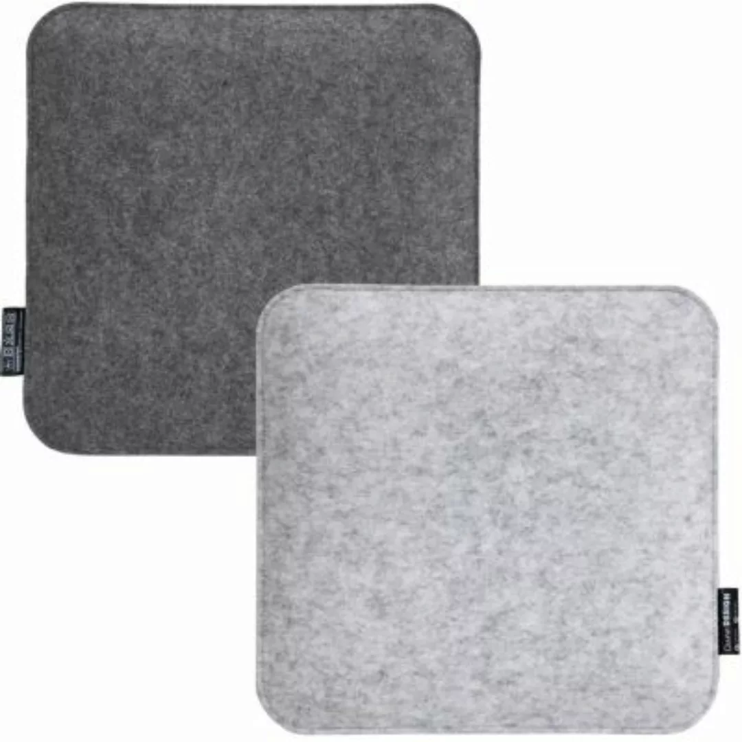 Dune Design® Stuhlkissen Filz 2er Set Soft viereckig Grau 35x35cm grau günstig online kaufen