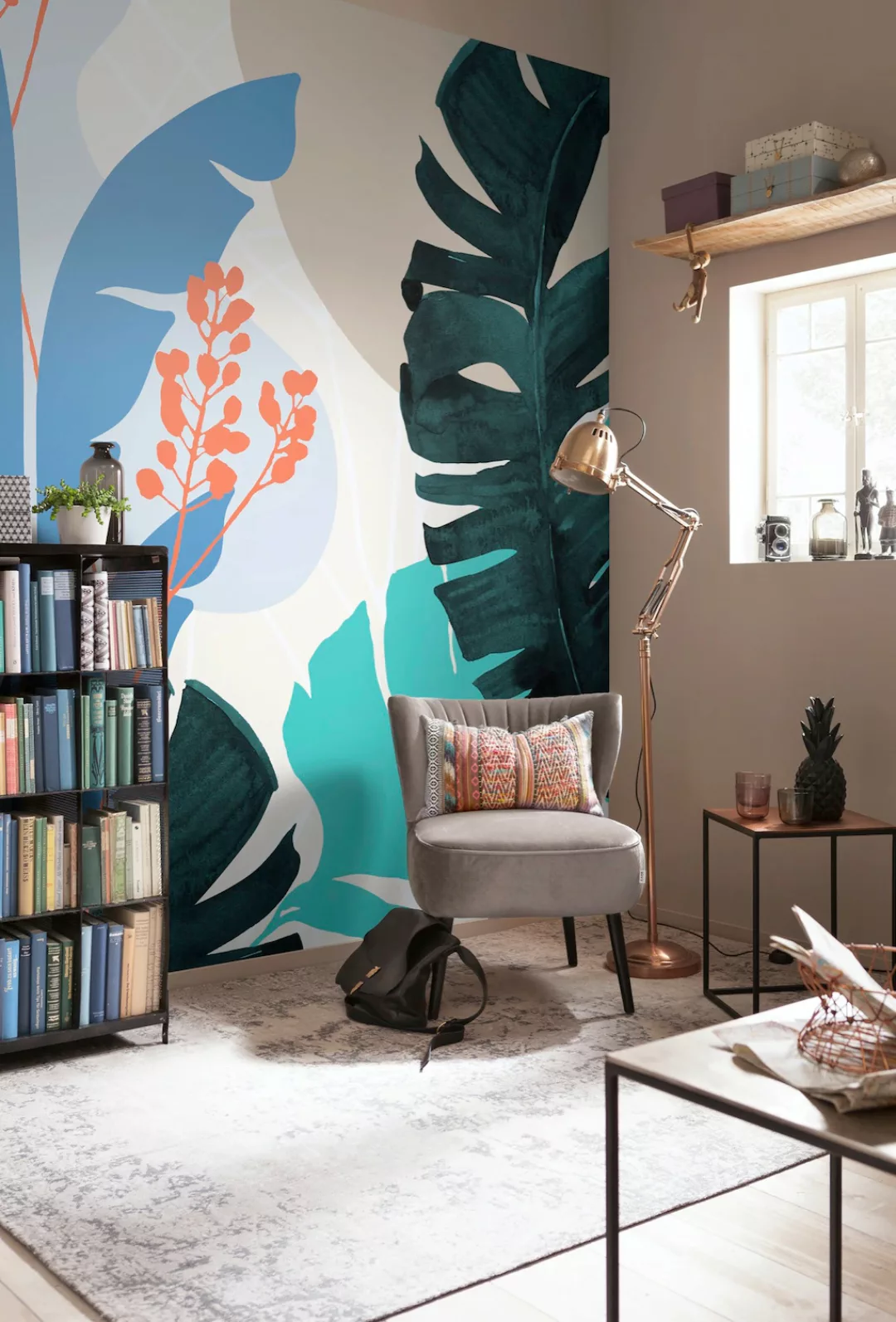 KOMAR Vlies Fototapete - Tropical Shapes - Größe 300 x 280 cm mehrfarbig günstig online kaufen