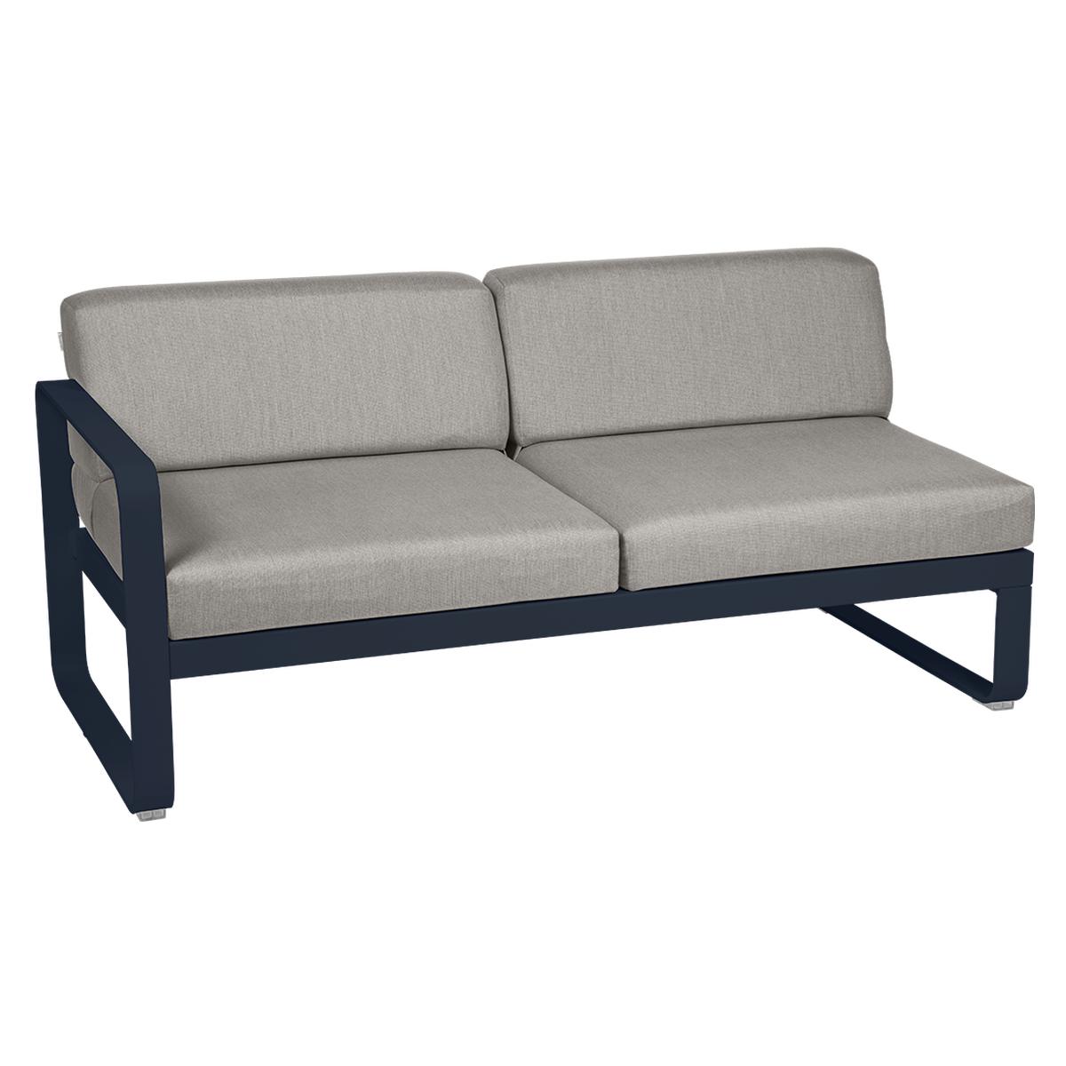 Bellevie Lounge 2-Sitzer Modul 92 Abyssblau B8 Taupegrau Links günstig online kaufen