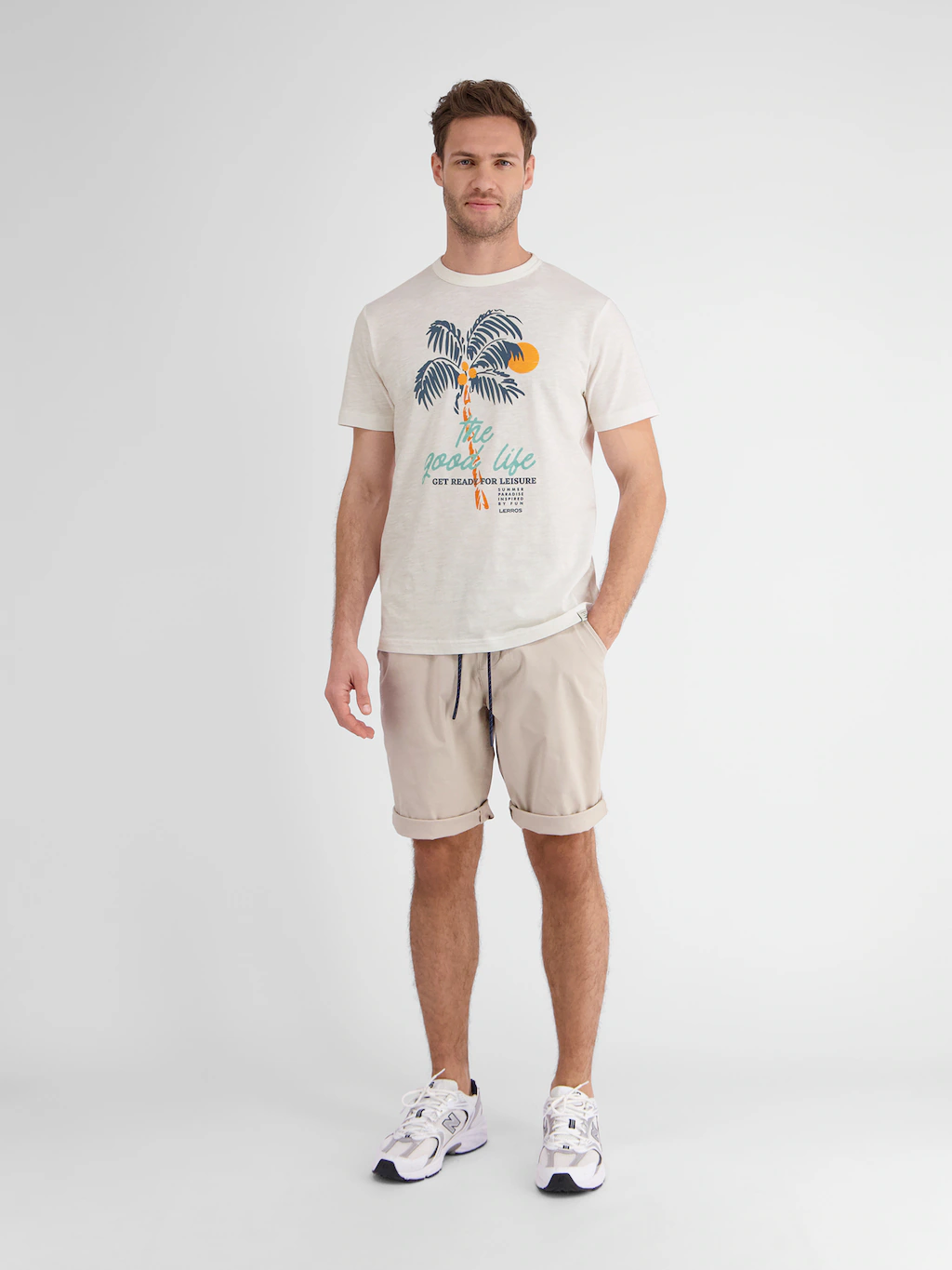 LERROS T-Shirt "LERROS Rundhals T-Shirt für Herren mit Palmenprint" günstig online kaufen