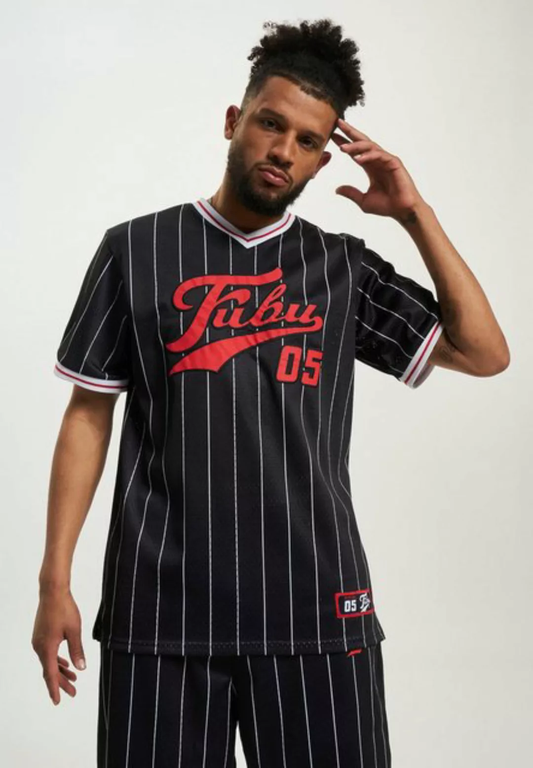 Fubu T-Shirt Fubu Herren FM231-005-2 FUBU Varsity Pinstriped Mesh Tee (1-tl günstig online kaufen