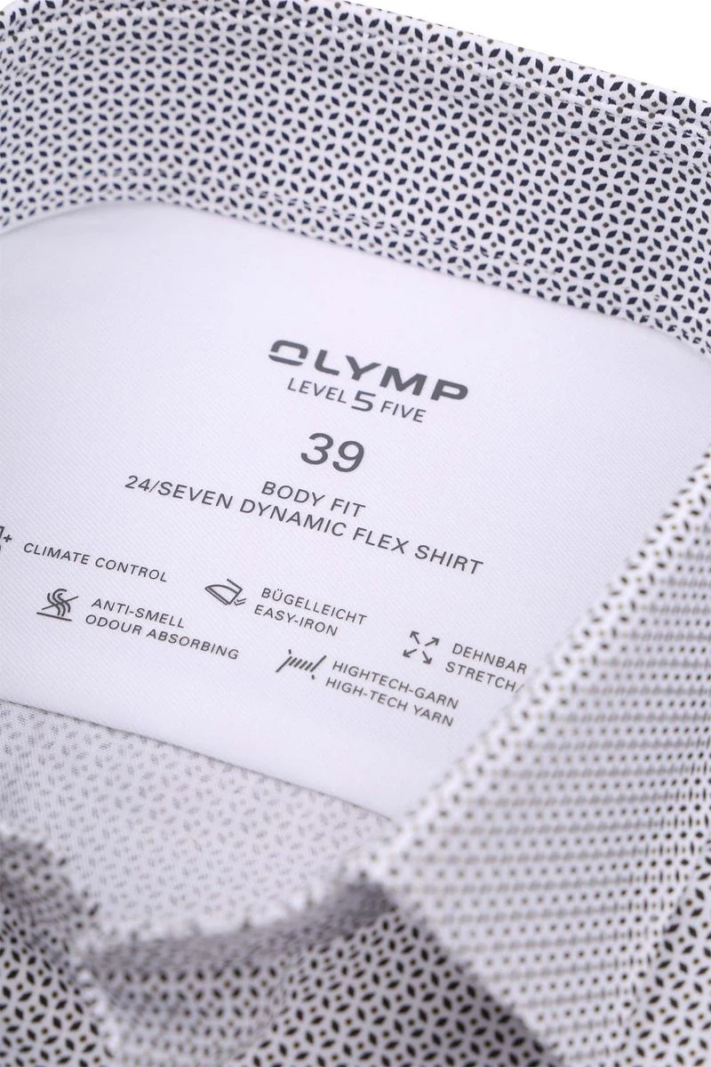 OLYMP Hemd Level 5 24/Seven Muster Blau - Größe 44 günstig online kaufen