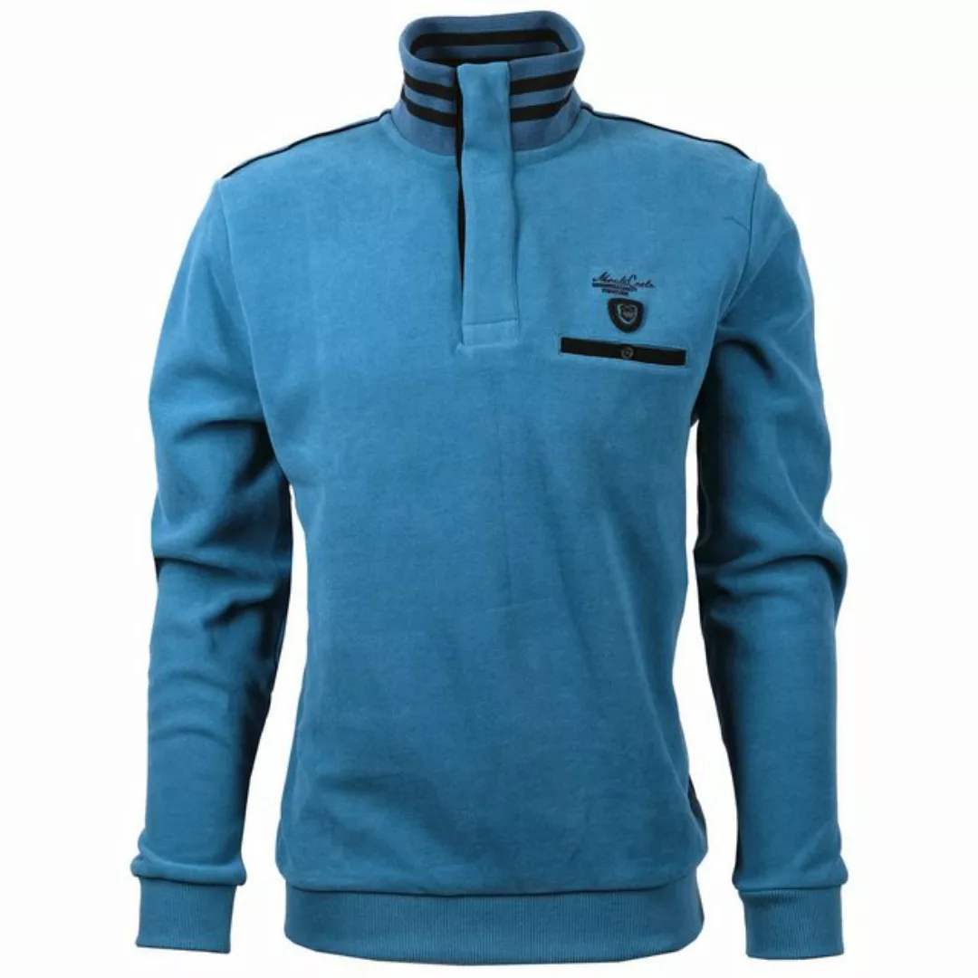 Mode Monte Carlo Sweatshirt Sweat-Shirt Troyer Zip Petrol günstig online kaufen