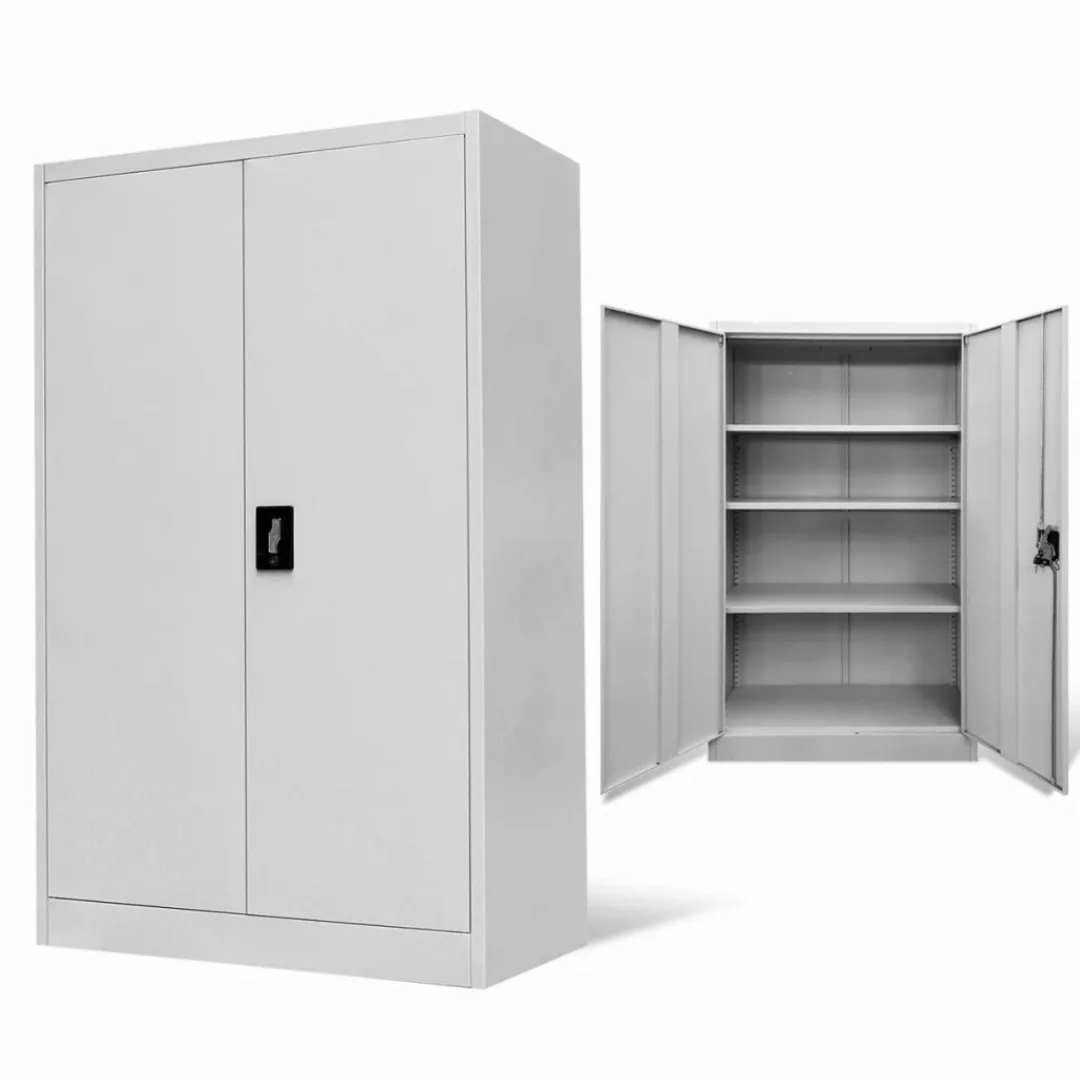 Aktenschrank 90×40×140 Cm Stahl Grau günstig online kaufen