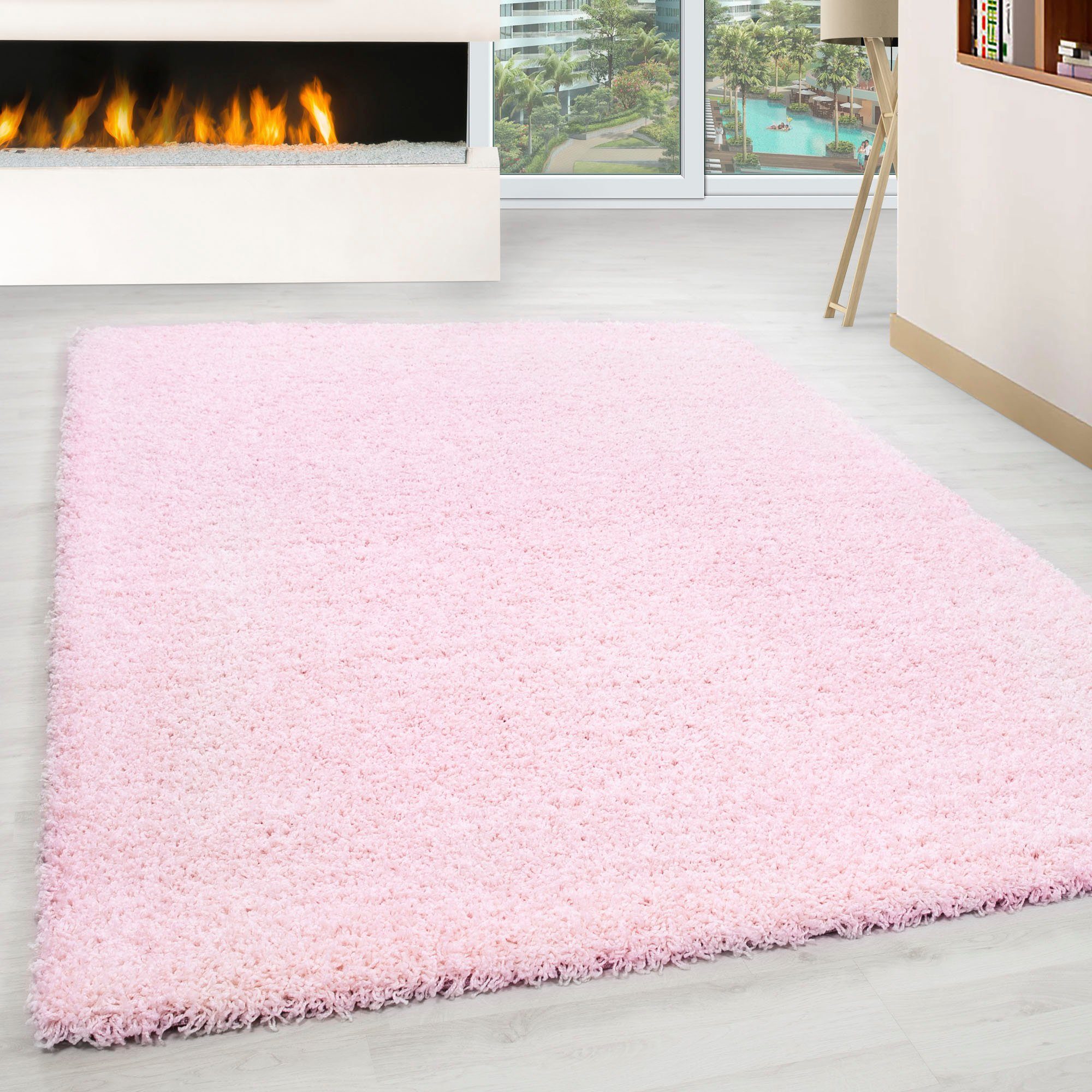 my home Hochflor-Teppich Viva, rechteckig, Höhe: günstig online kaufen