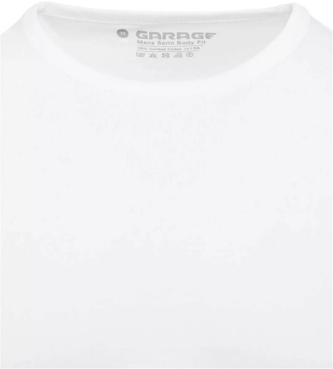 Garage Stretch Basic T-Shirt Weiss Rundhals - Größe L günstig online kaufen