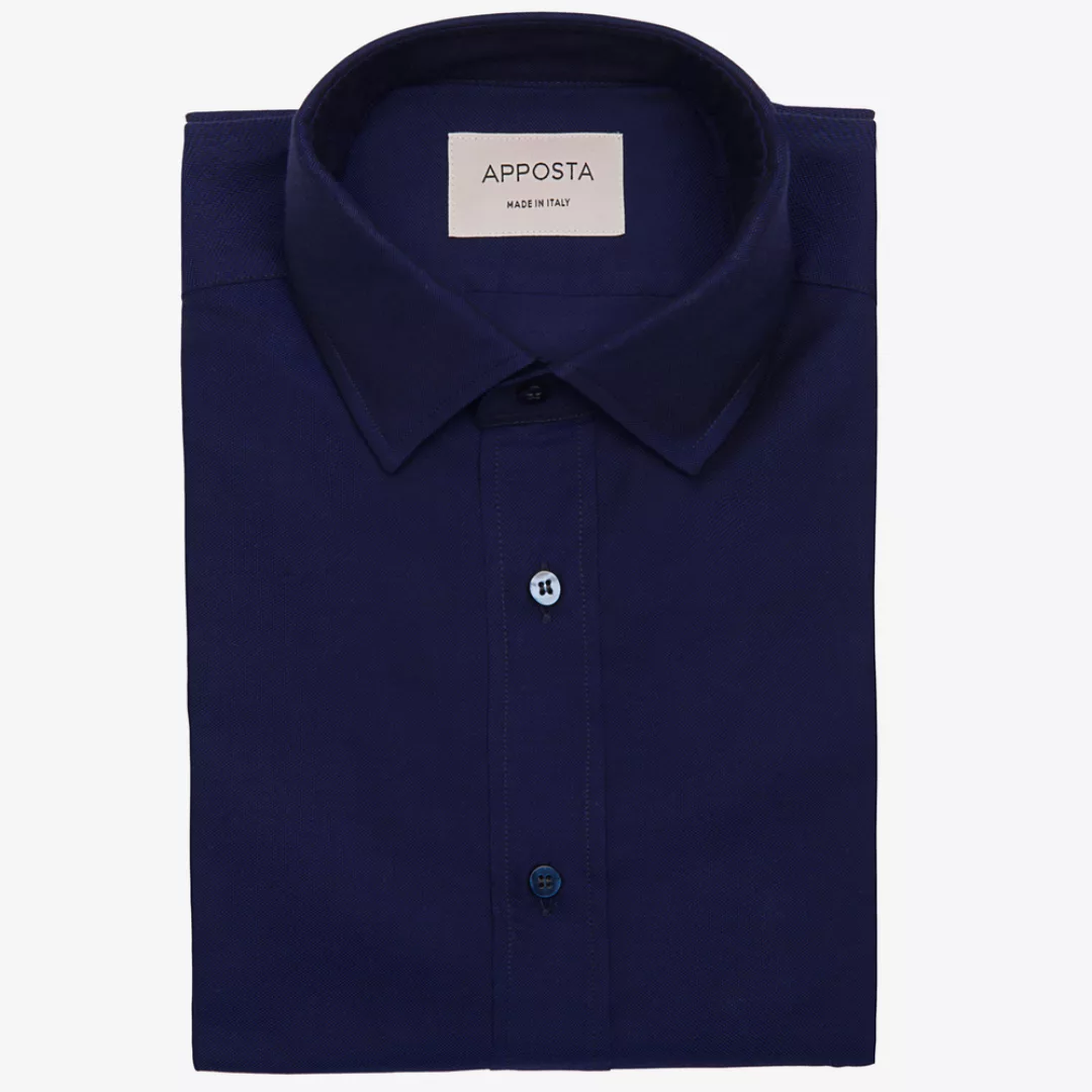 Hemd  einfarbig  marineblau 100% reine baumwolle oxford, kragenform  niedri günstig online kaufen